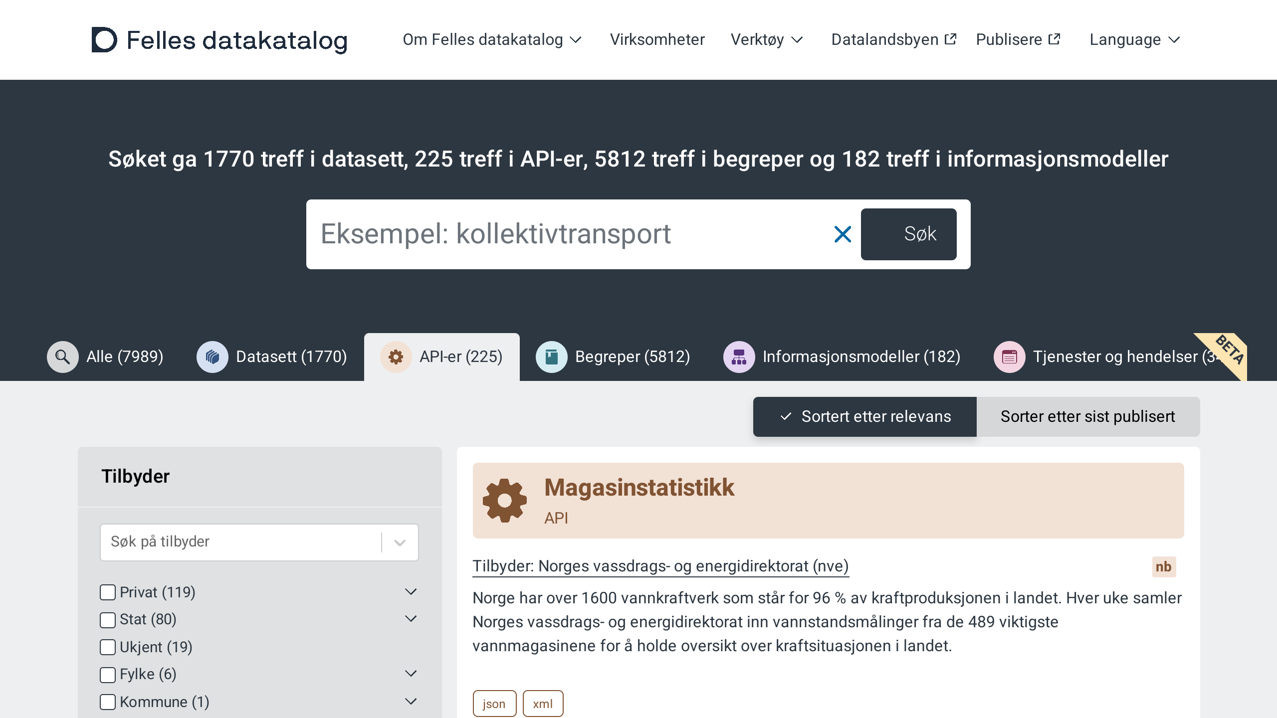 Open Government, Norway's website screenshot