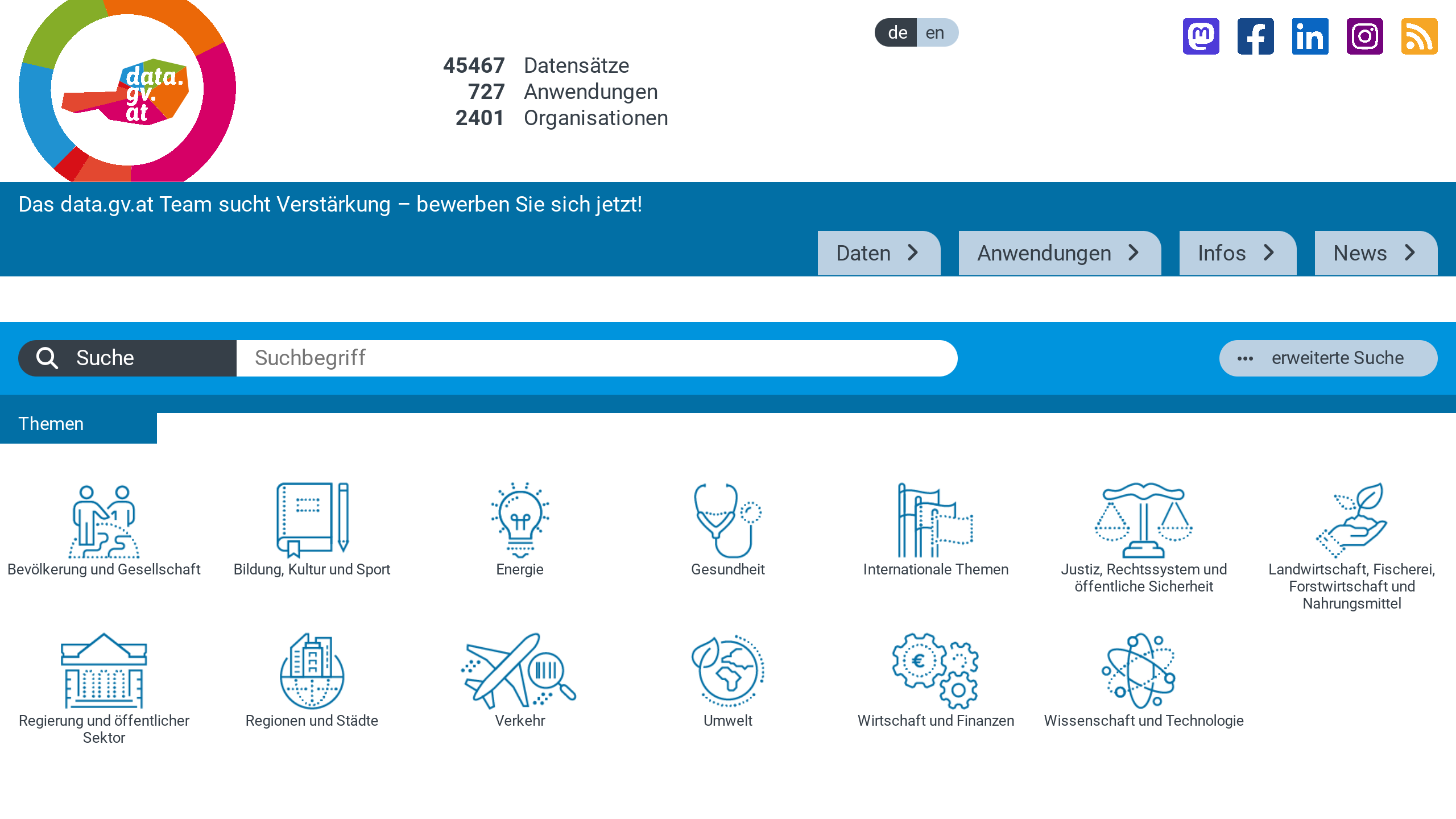 Open Government, Austria's website screenshot