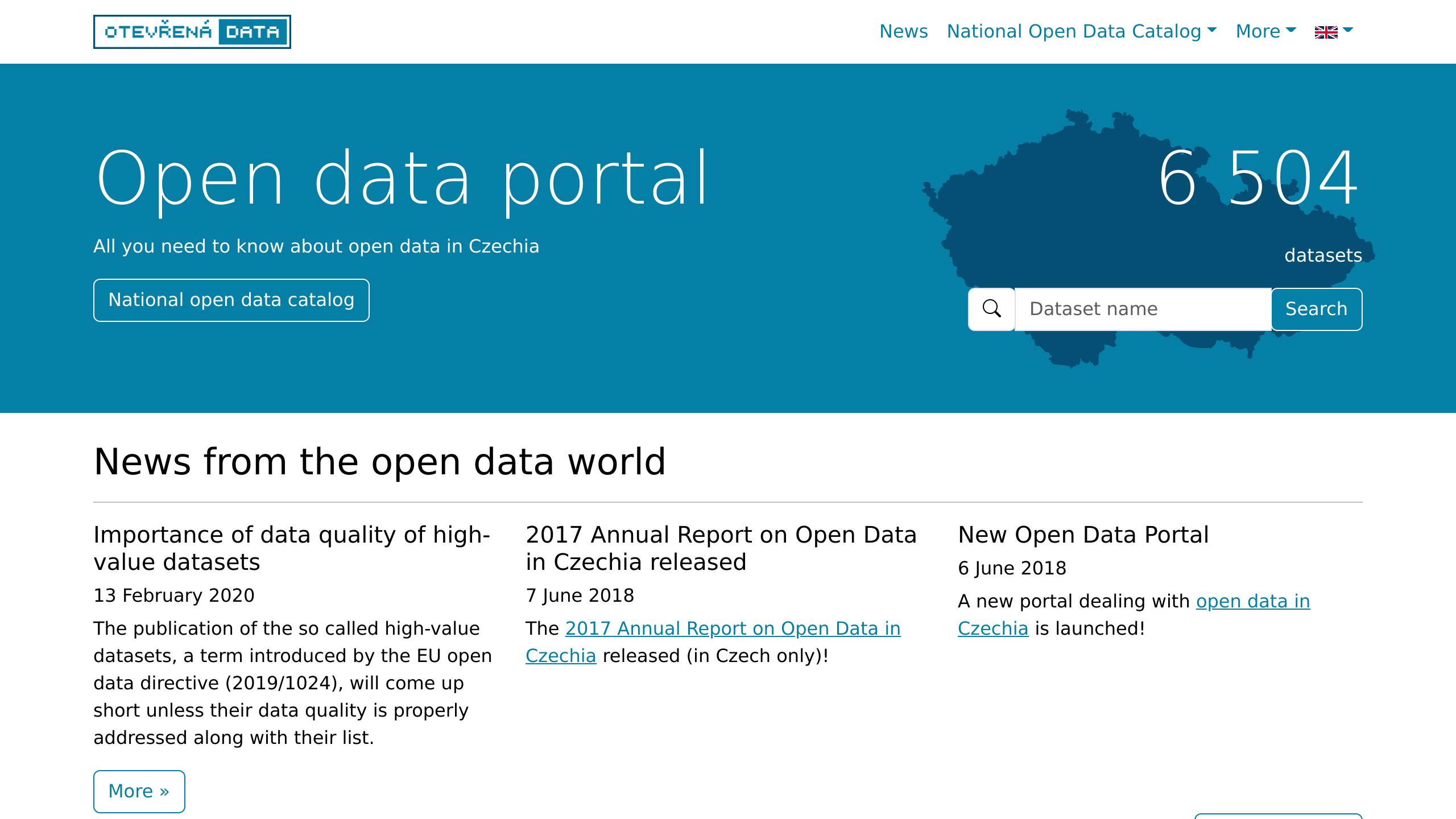 Open Government, Czech Republic's website screenshot
