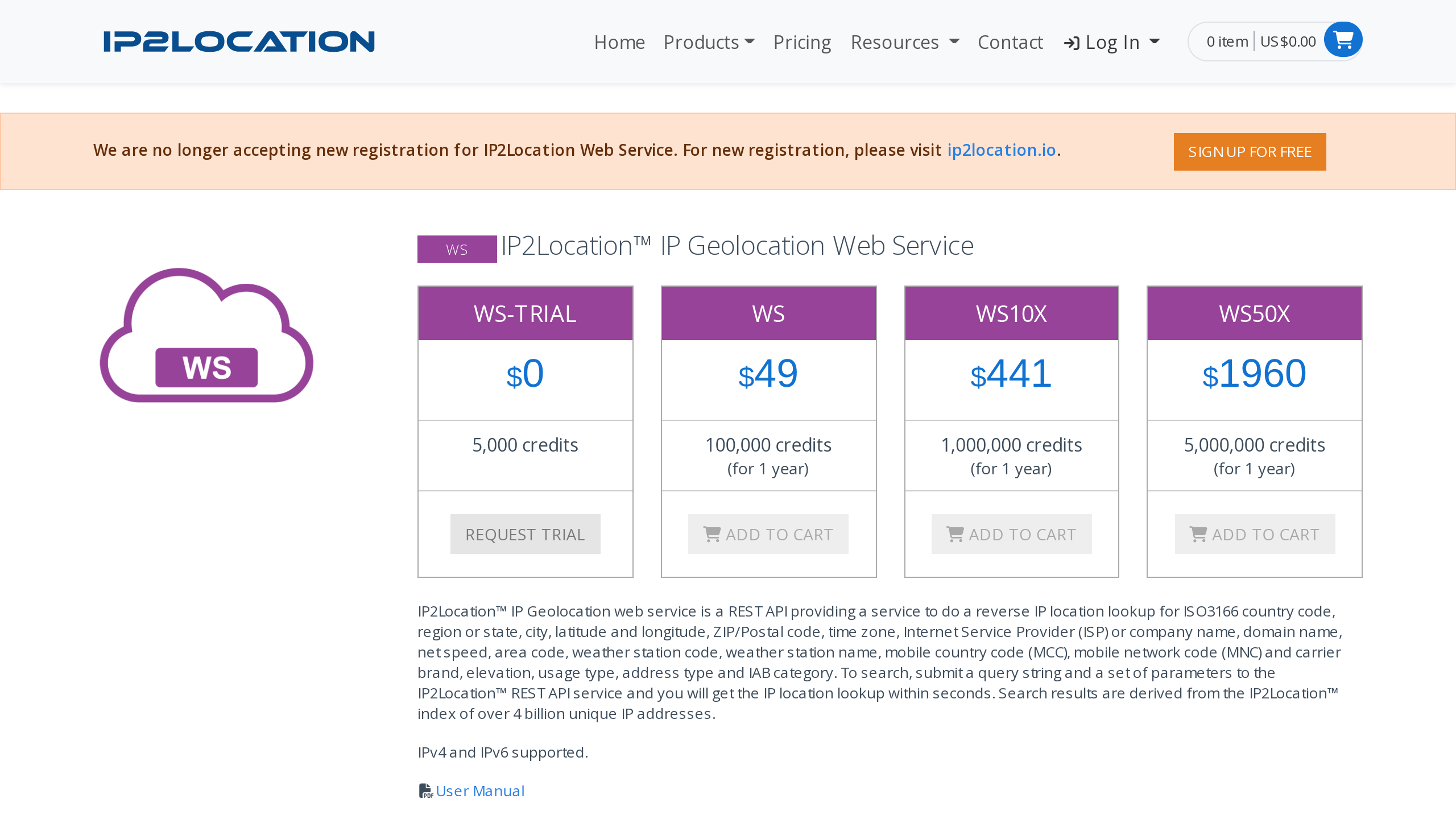 IP2Location's website screenshot