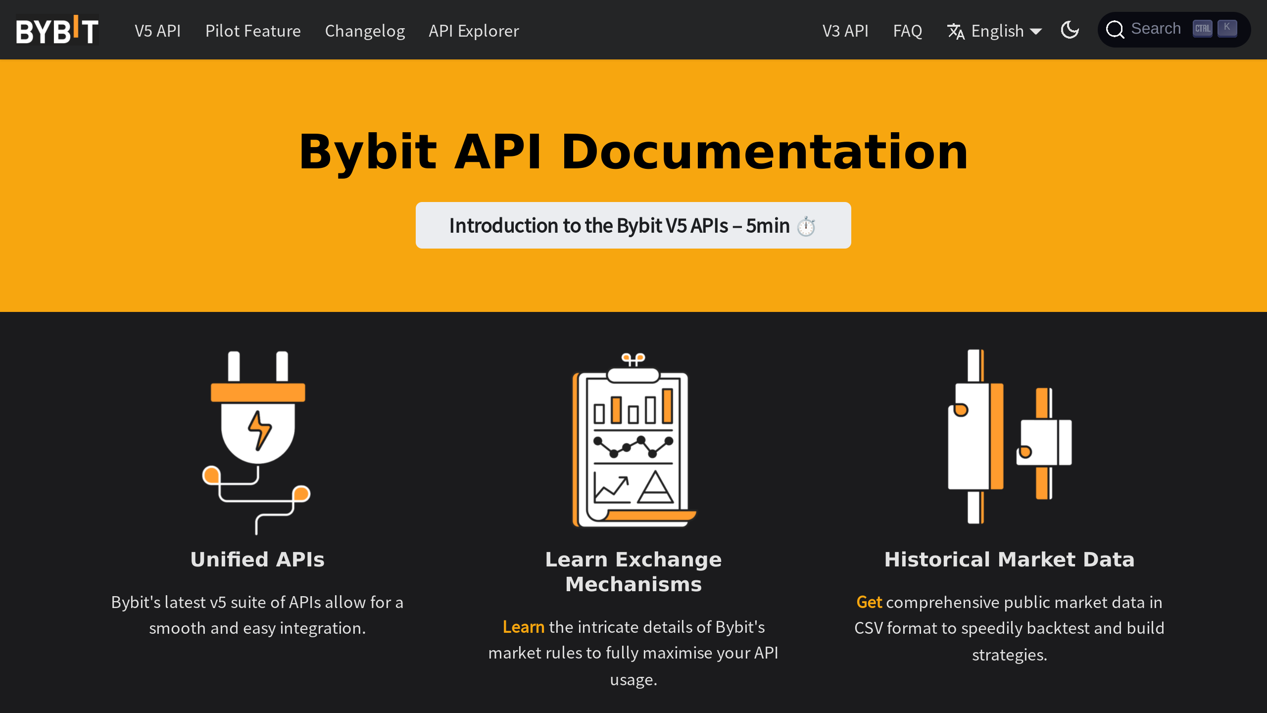 Bybit's website screenshot