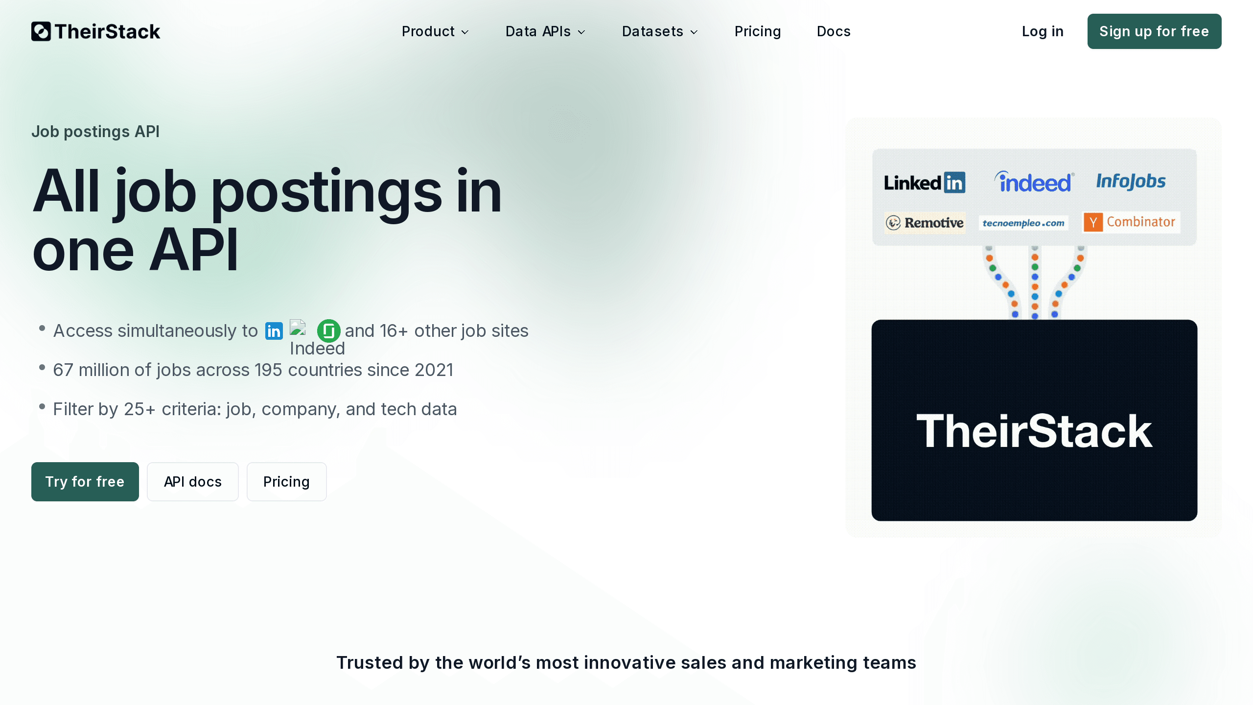 TheirStack's Job Postings's website screenshot