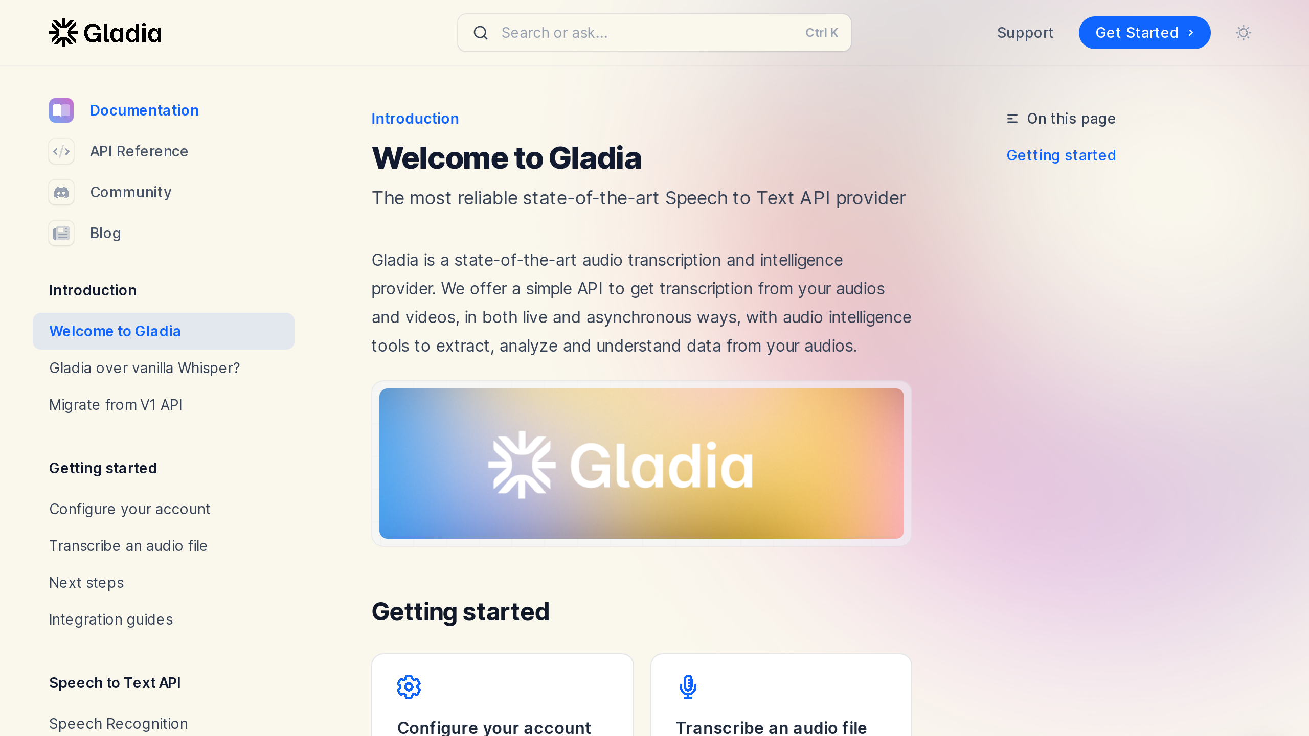 Gladia's website screenshot