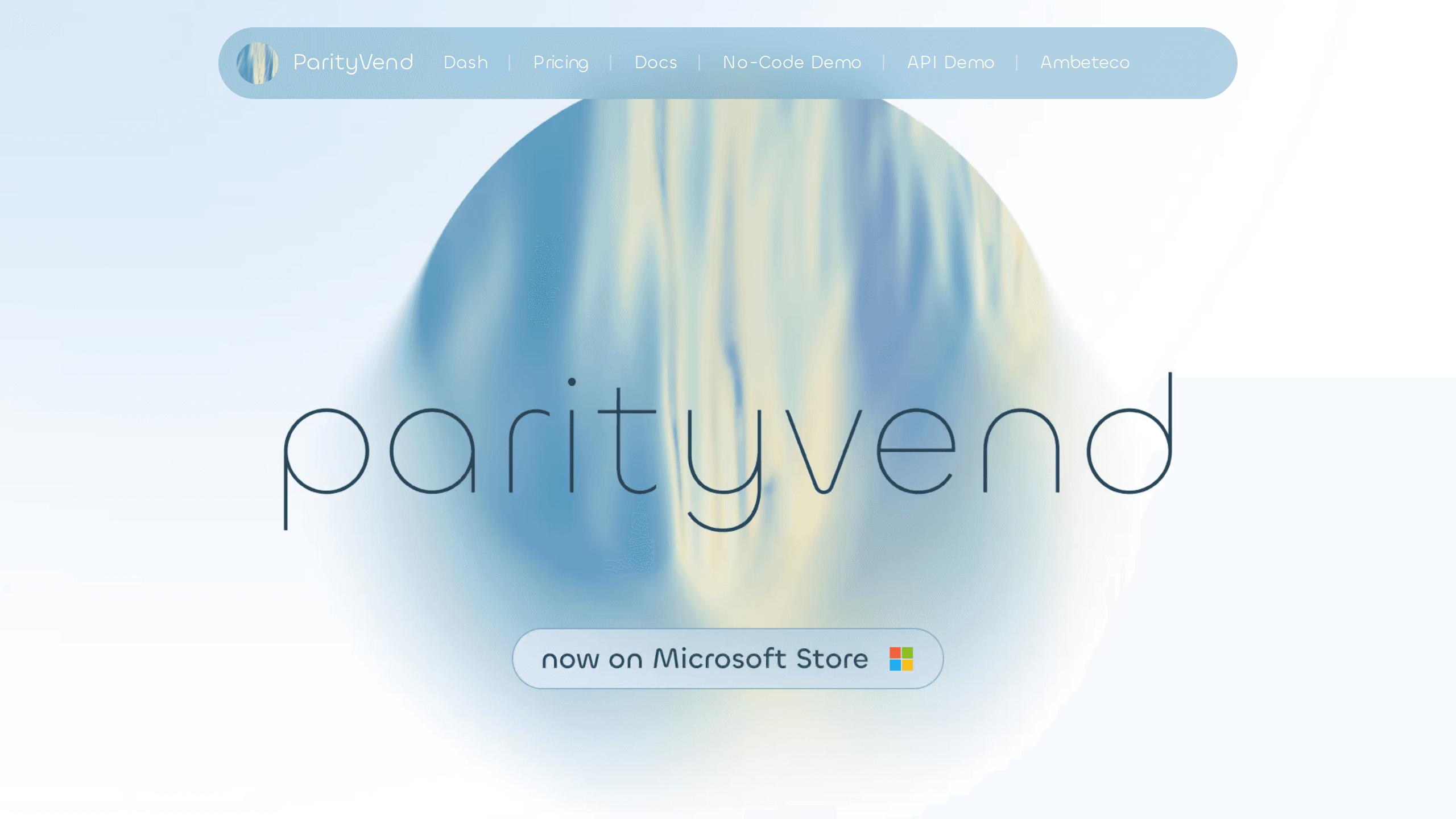 ParityVend's website screenshot