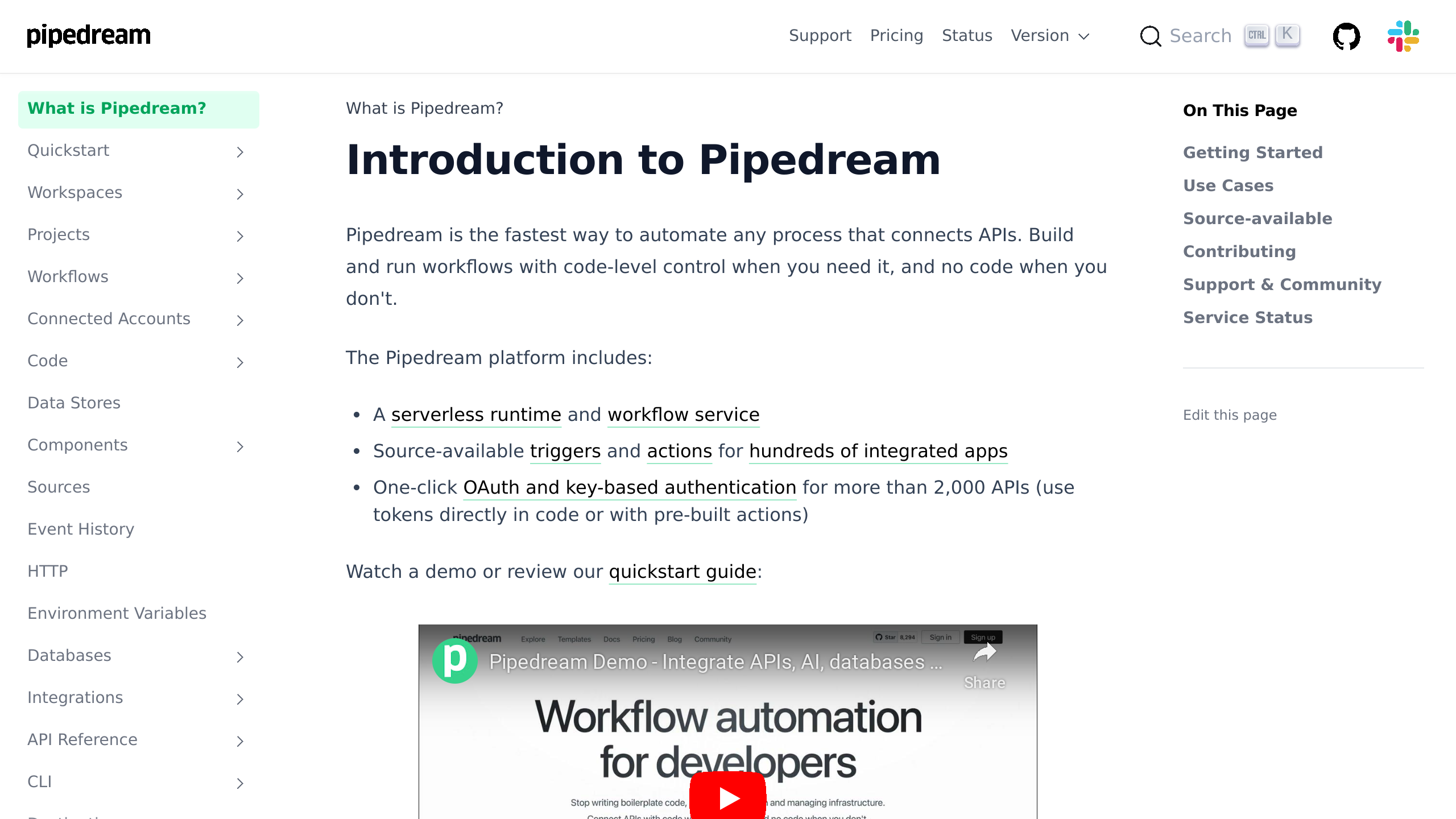PipeDream's website screenshot