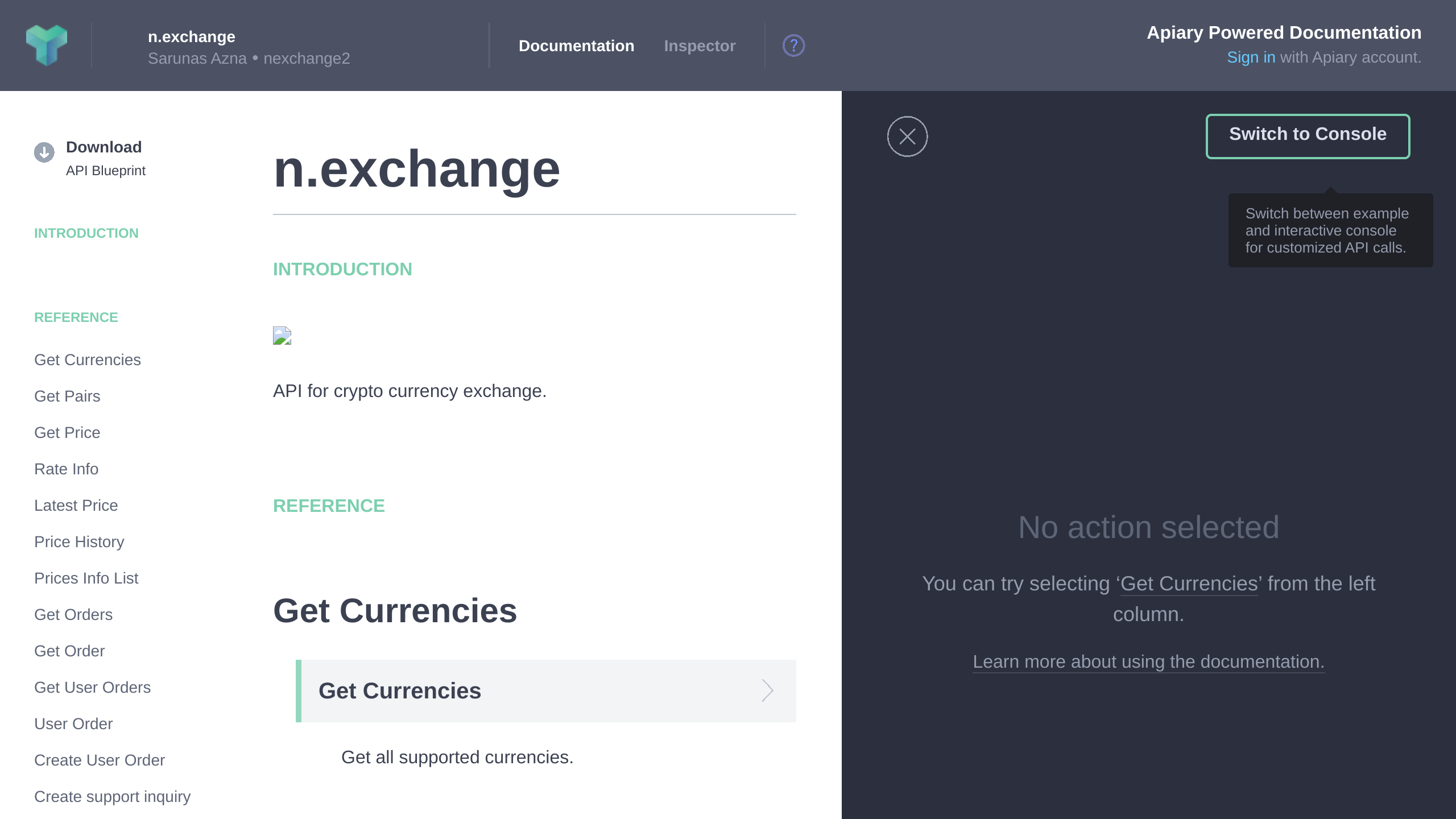 Nexchange's website screenshot