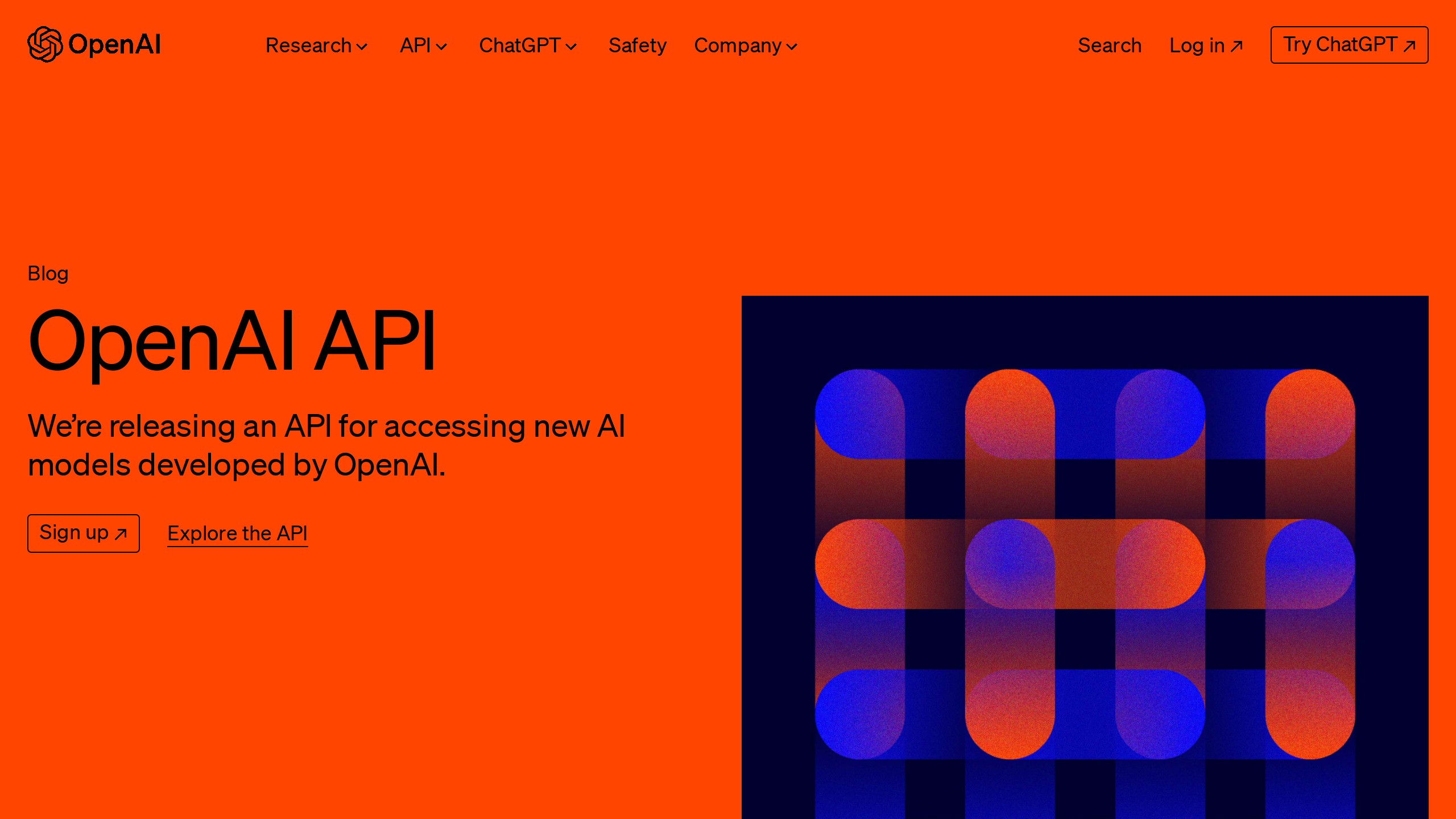 OpenAI's website screenshot