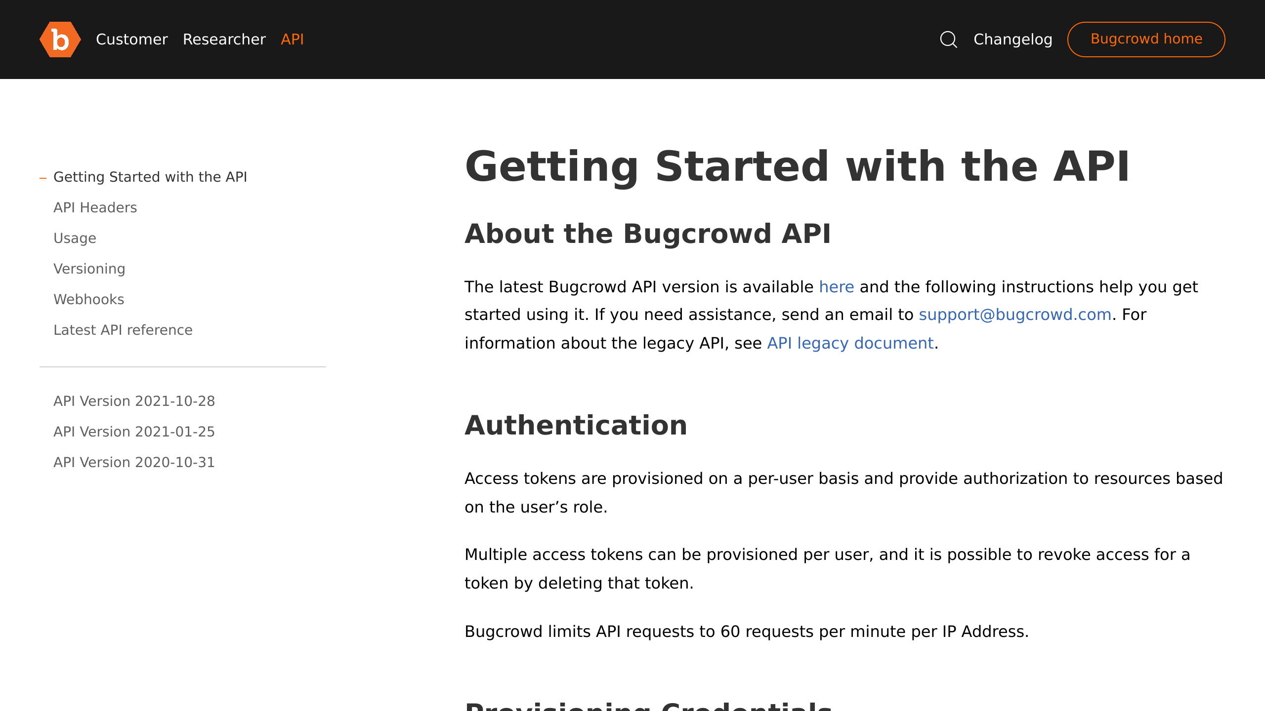 Bugcrowd's website screenshot