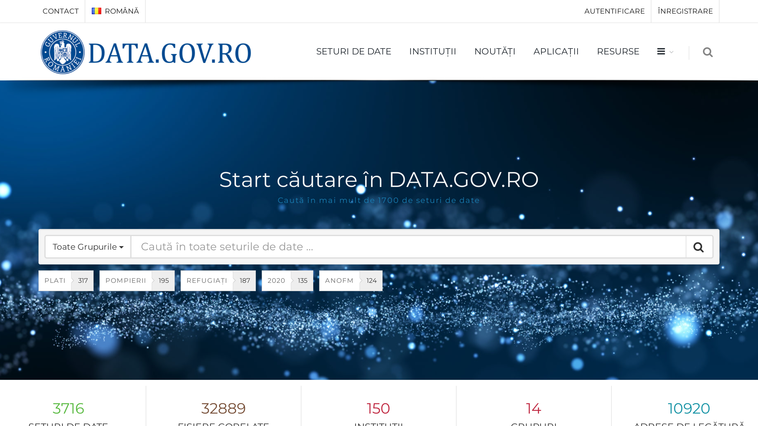 Open Government, Romania's website screenshot