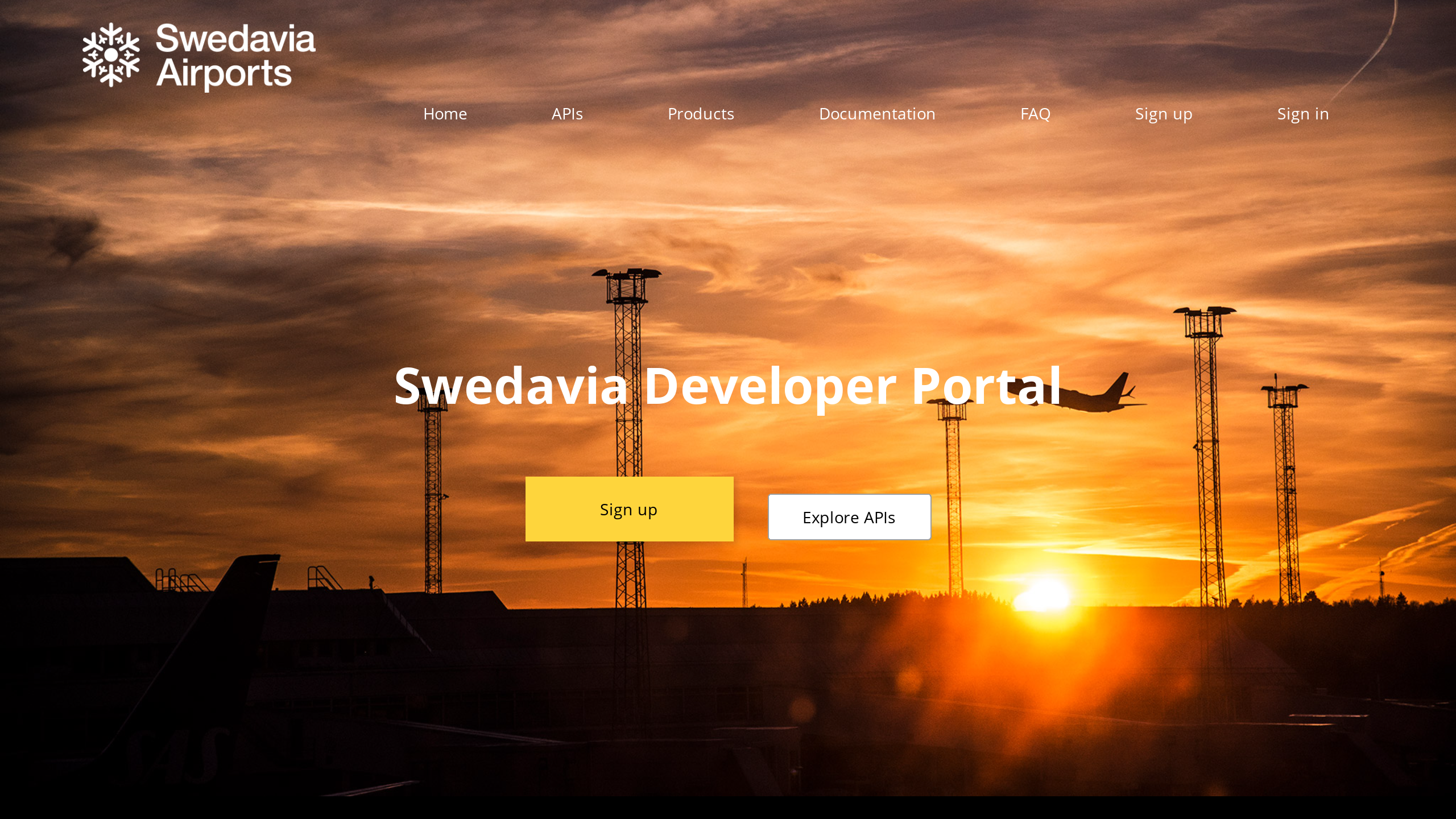 Swedavia Airports's website screenshot