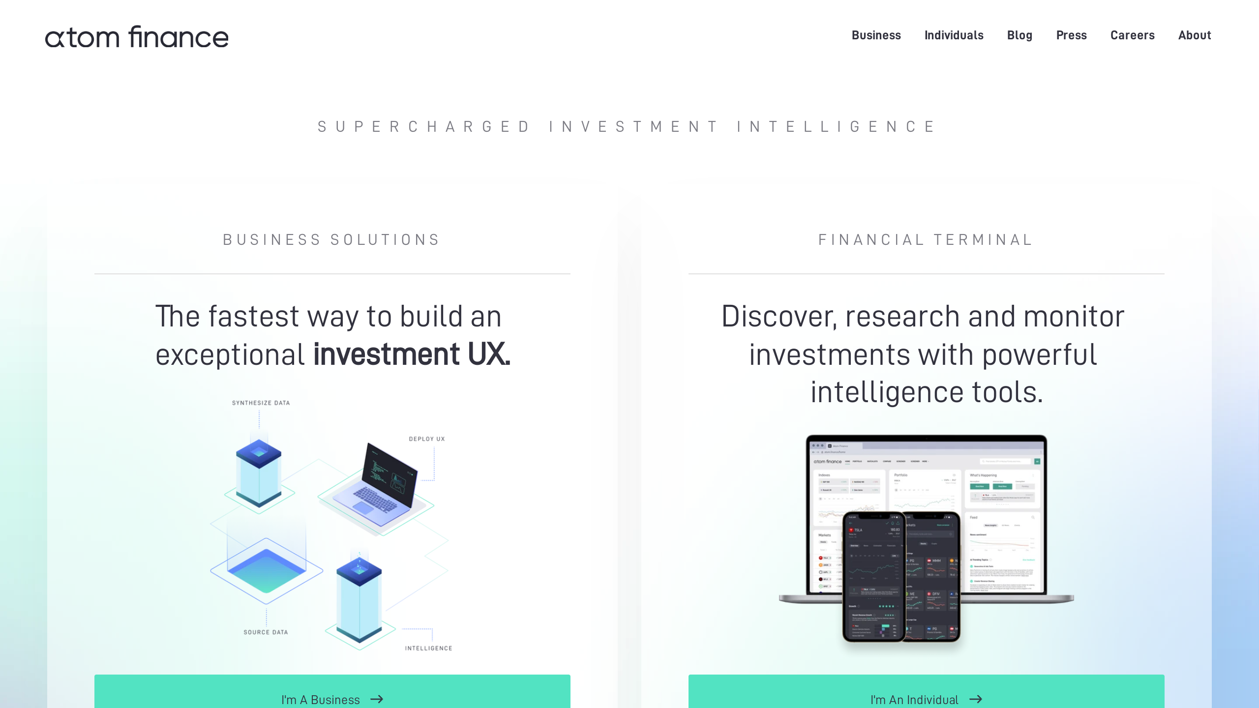 Atom Finance's website screenshot
