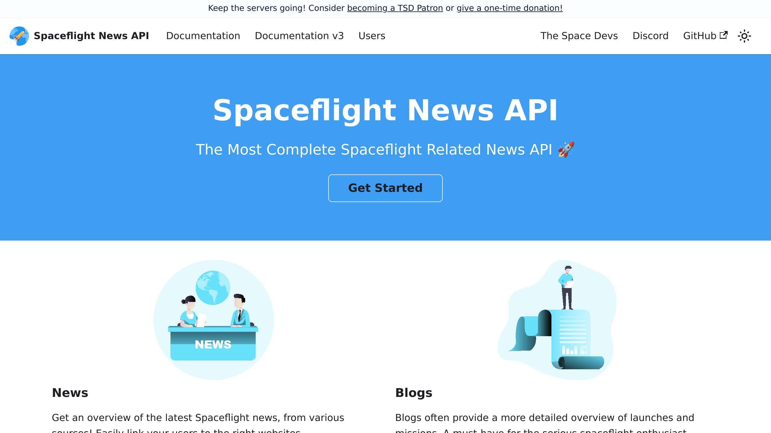 Spaceflight News's website screenshot