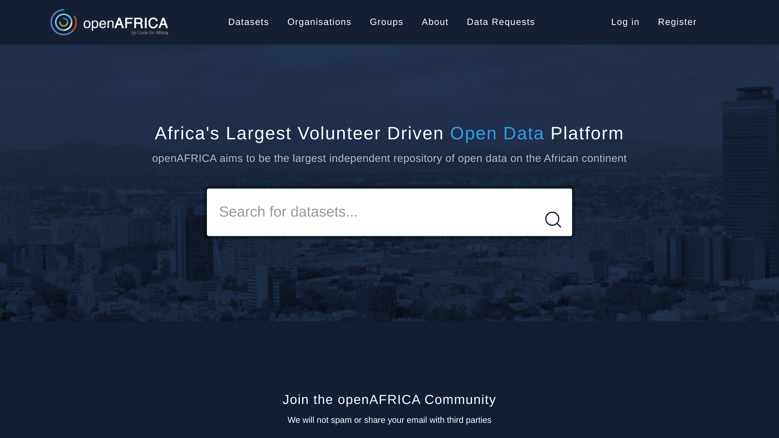 openAFRICA's website screenshot