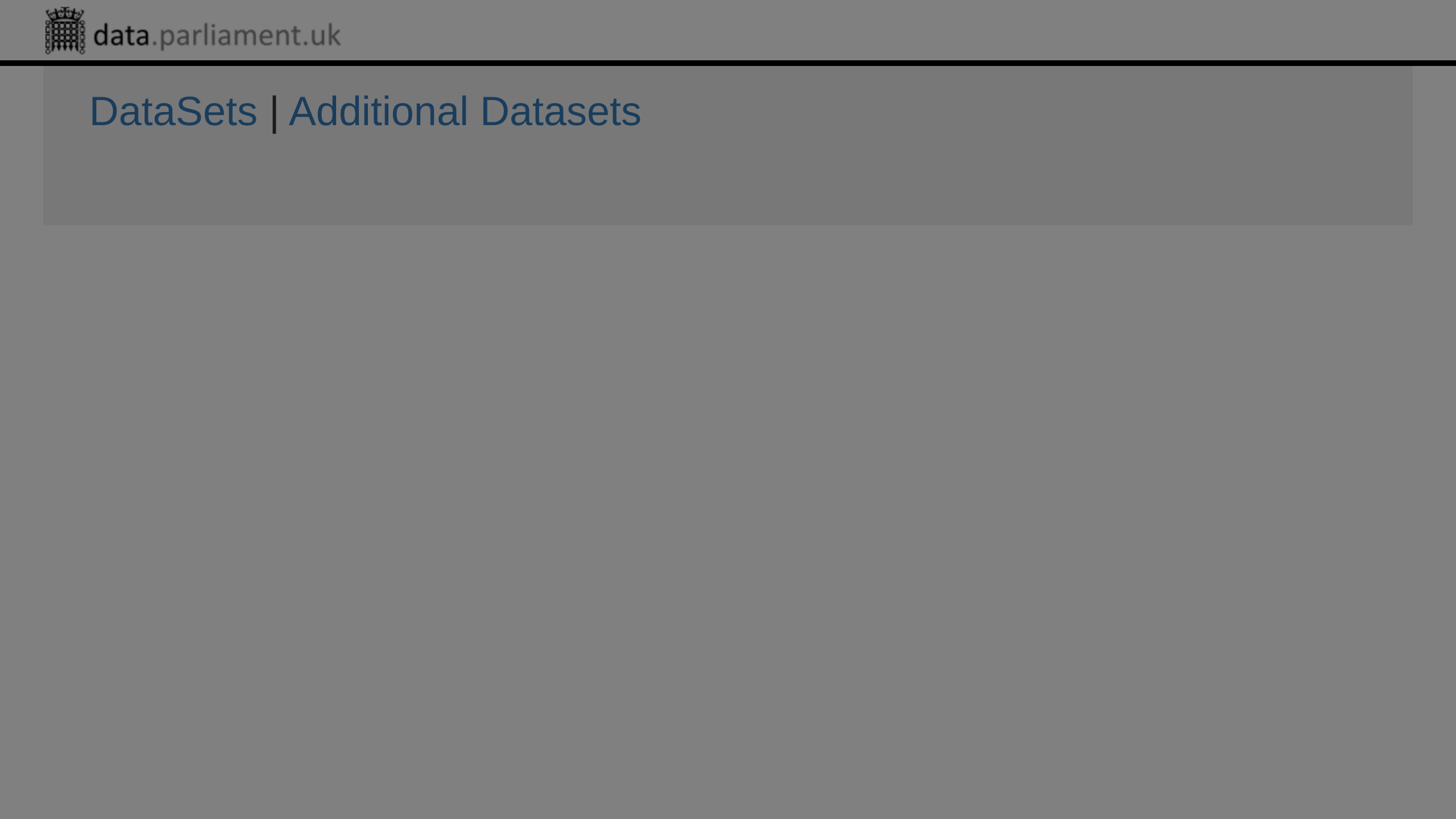 Data.parliament.uk's website screenshot