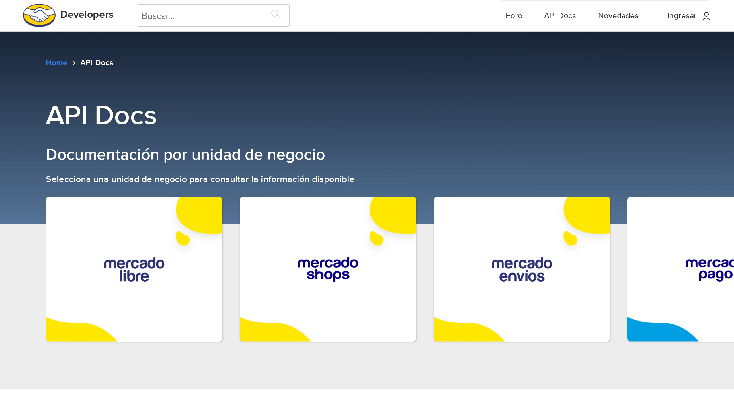 Mercadolibre's website screenshot