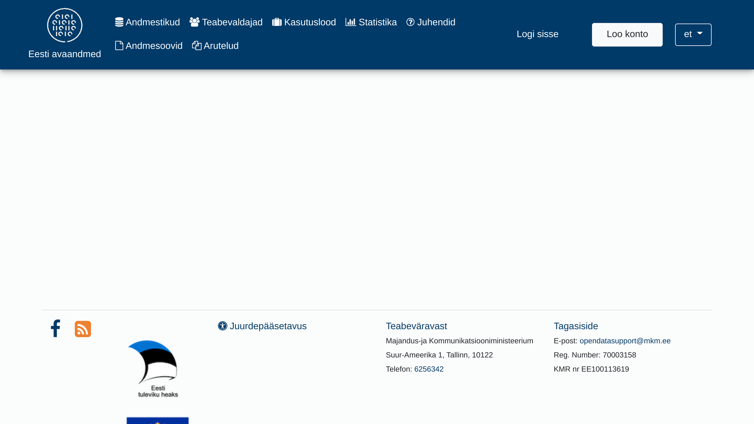 Open Government, Estonia's website screenshot