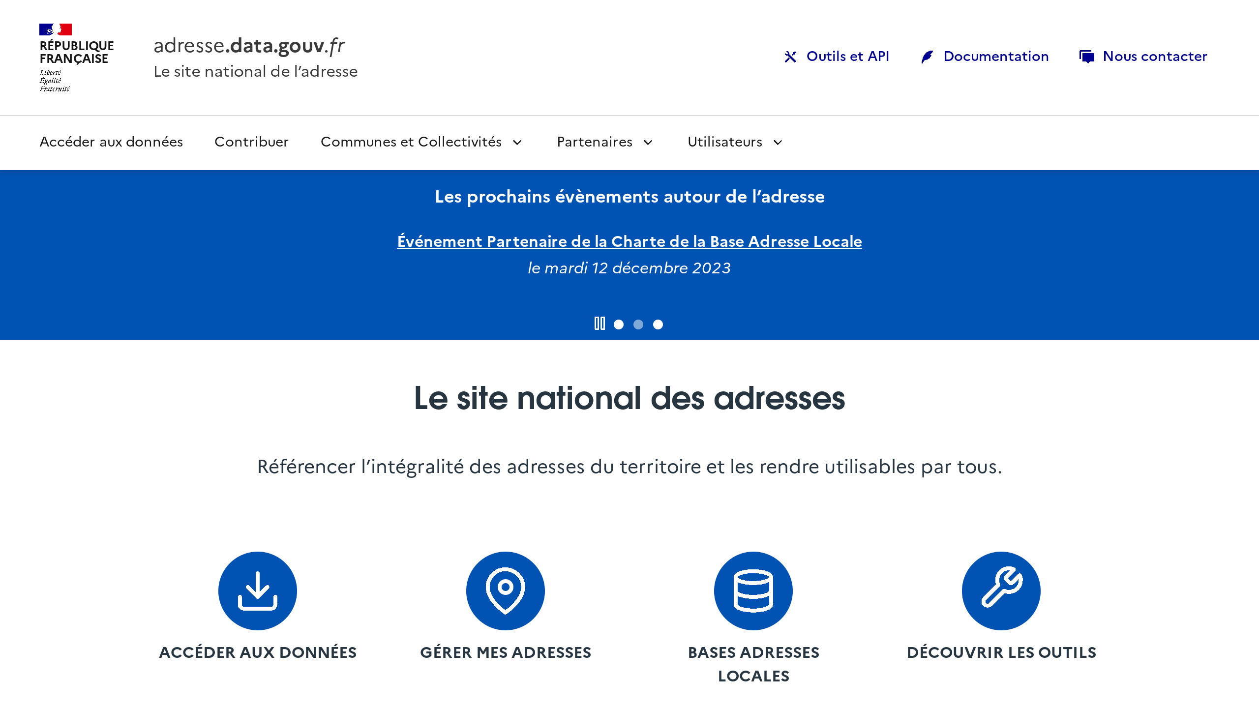 adresse.data.gouv.fr's website screenshot