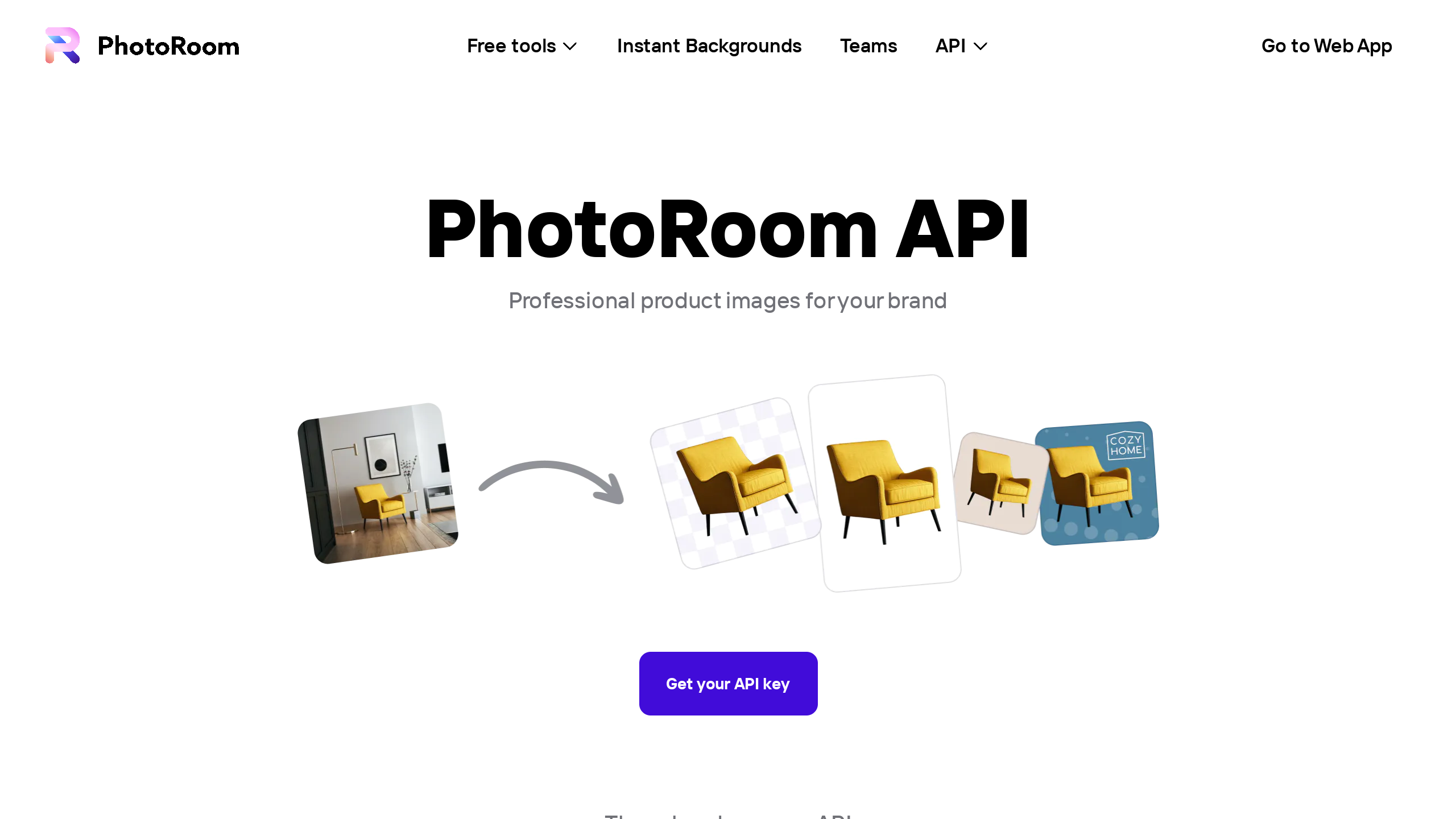 PhotoRoom's website screenshot