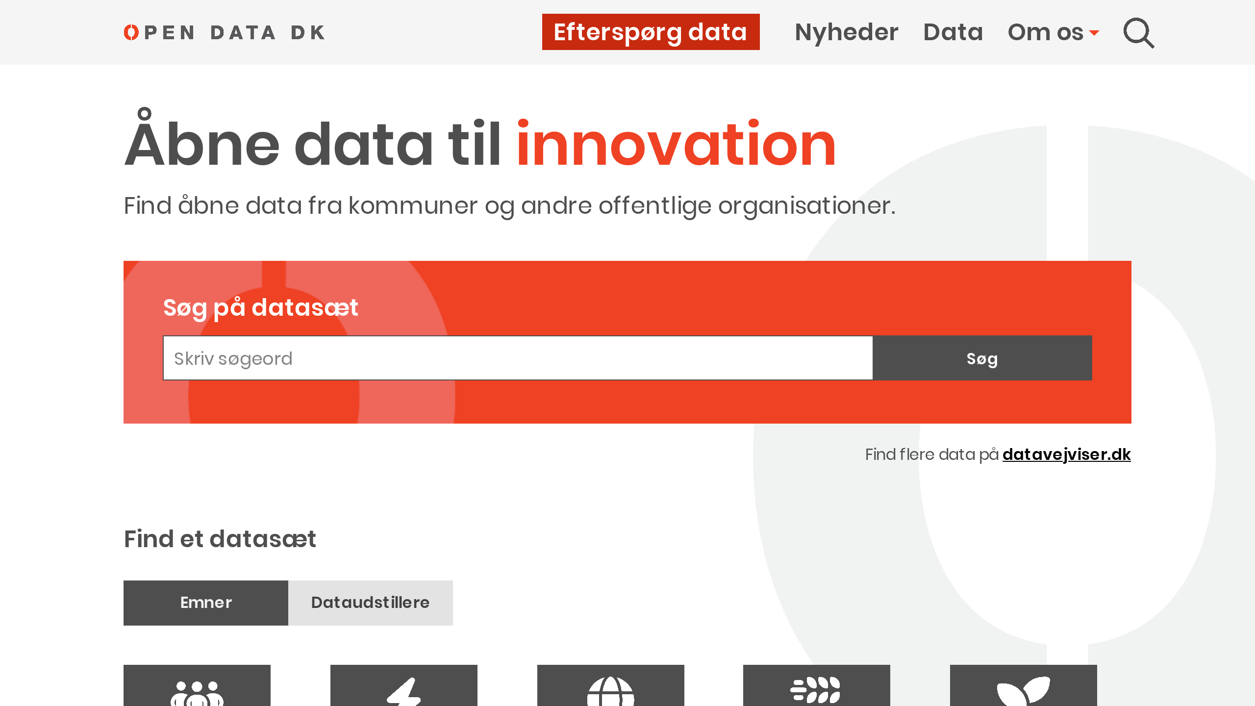 Open Government, Denmark's website screenshot