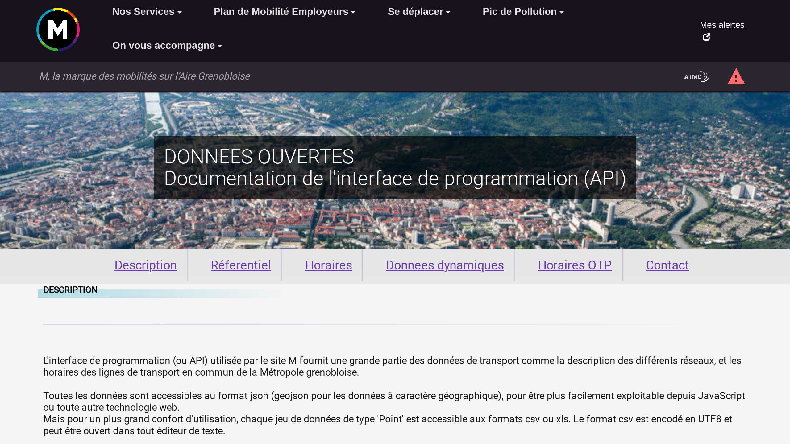 Transport for Grenoble, France's website screenshot
