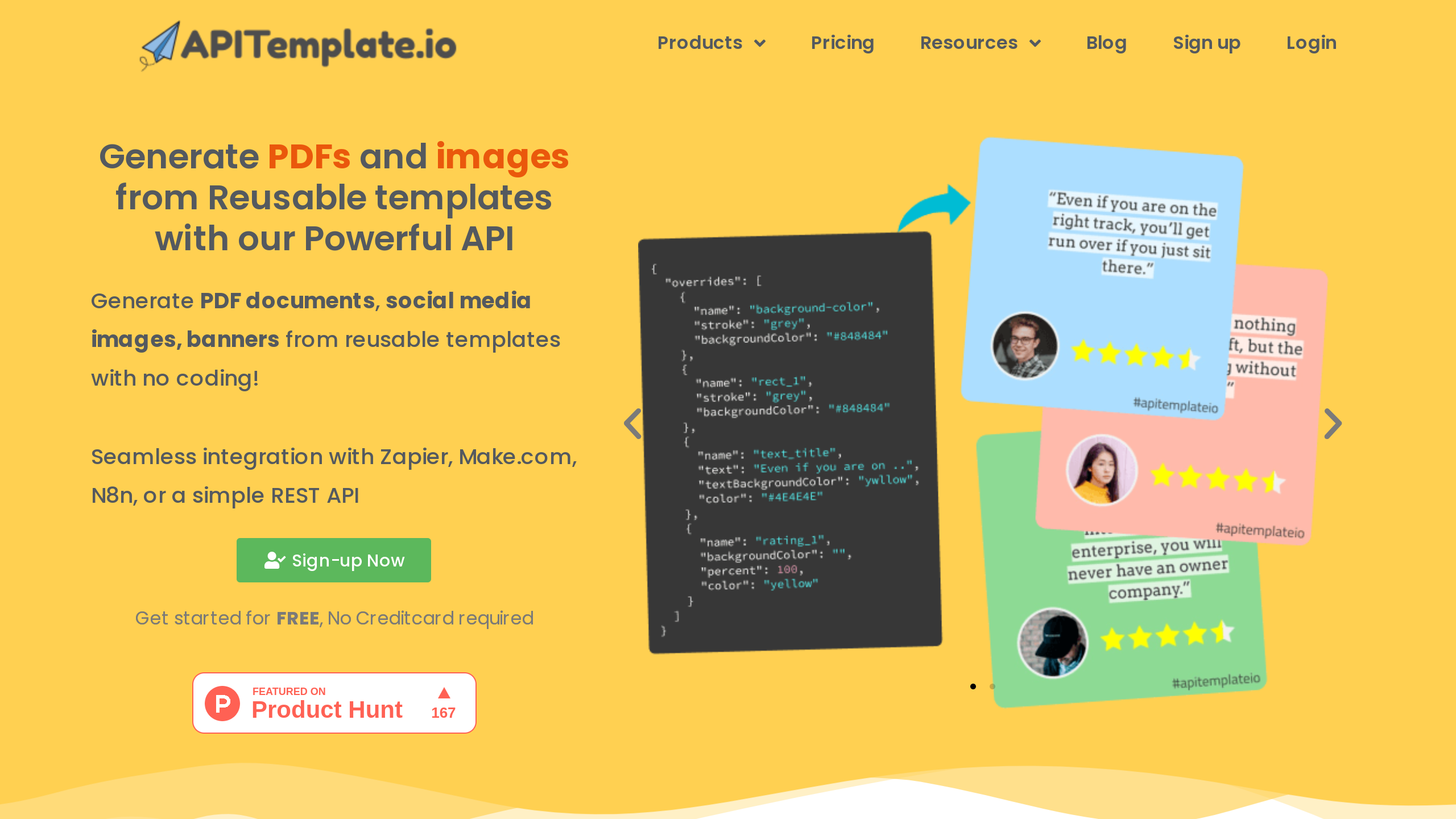 APITemplate.io's website screenshot
