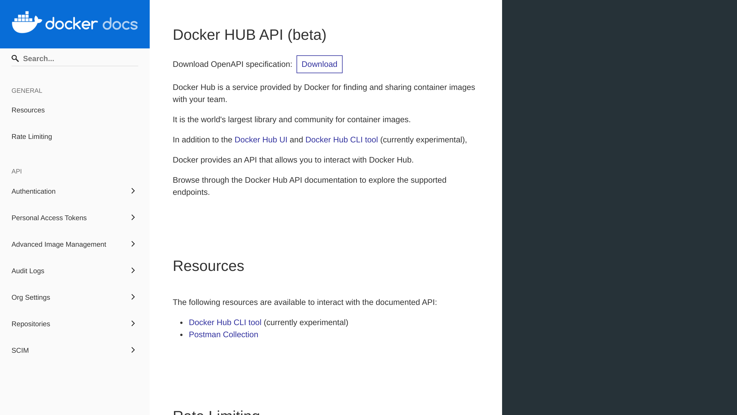 Docker Hub's website screenshot