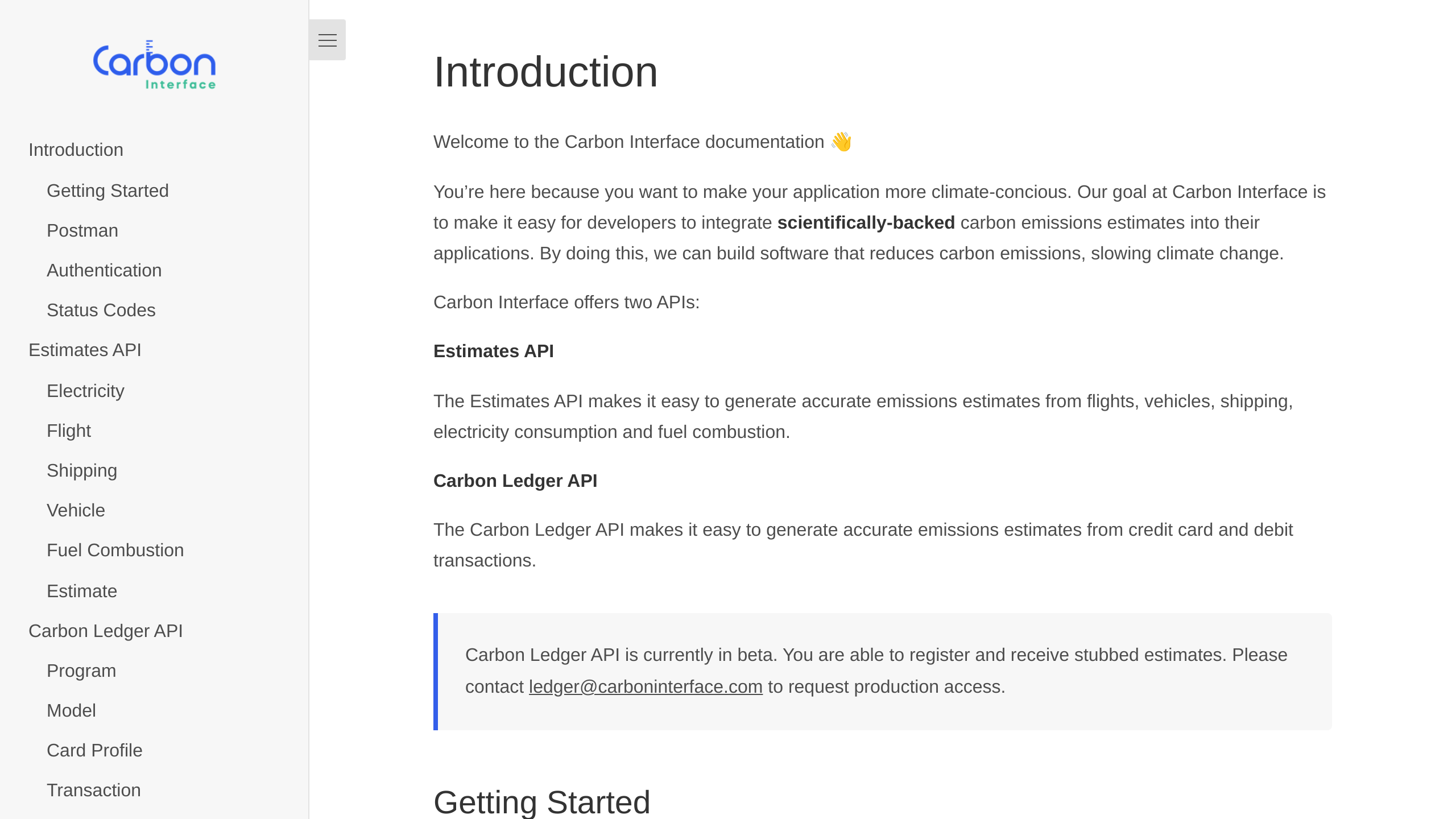 Carbon Interface's website screenshot