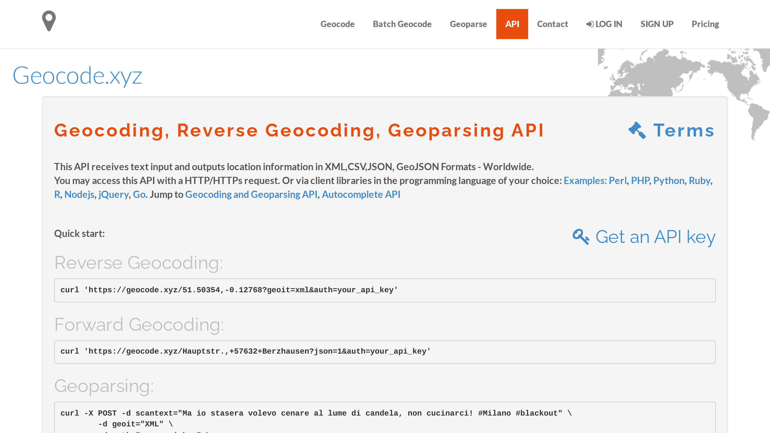 Geocode.xyz's website screenshot