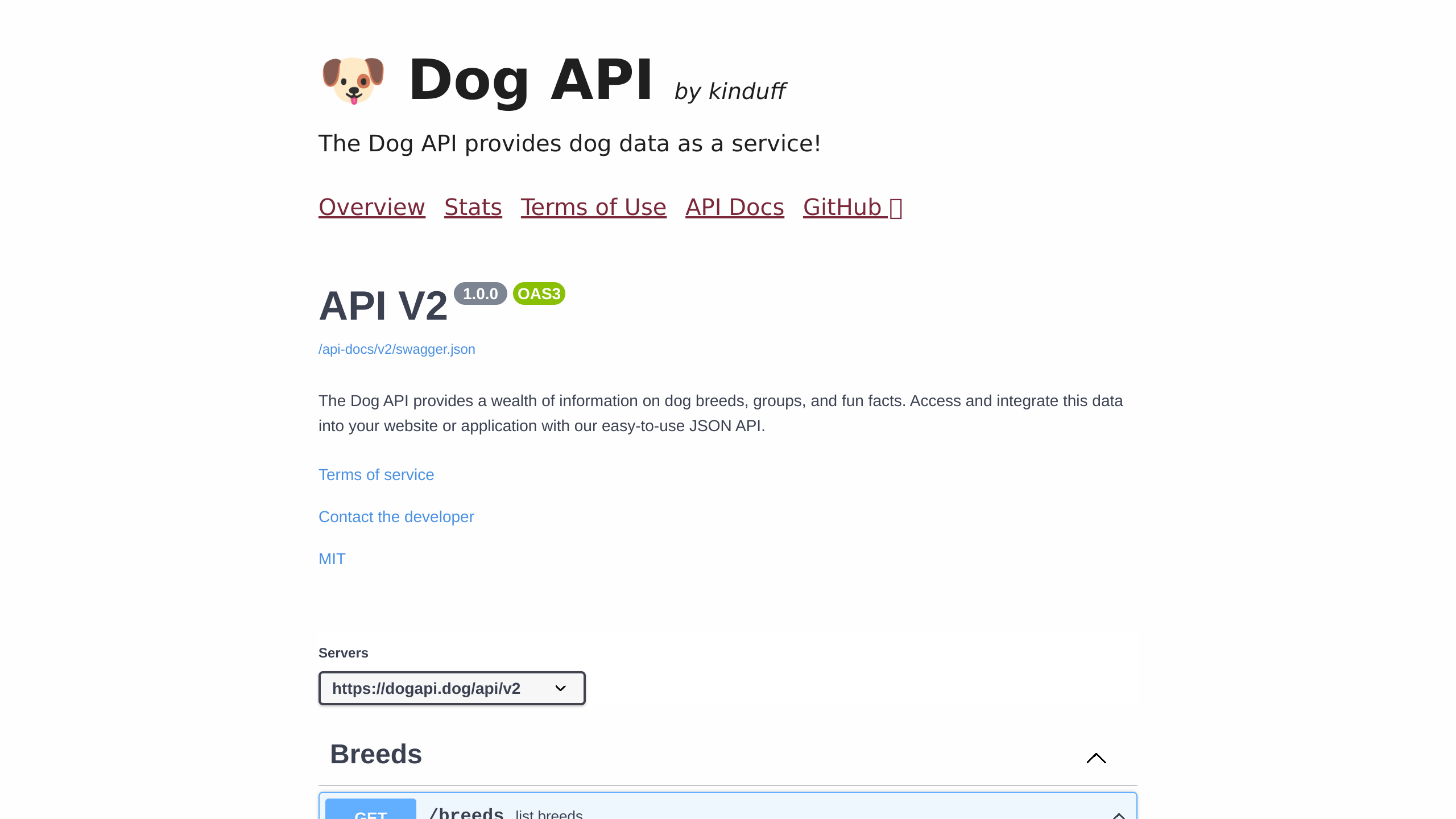 Dogs's website screenshot