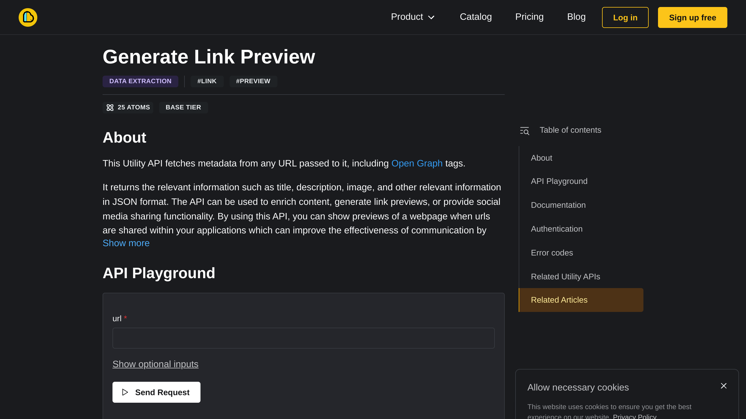 Generate Link Preview (including checking for malicious links)'s website screenshot