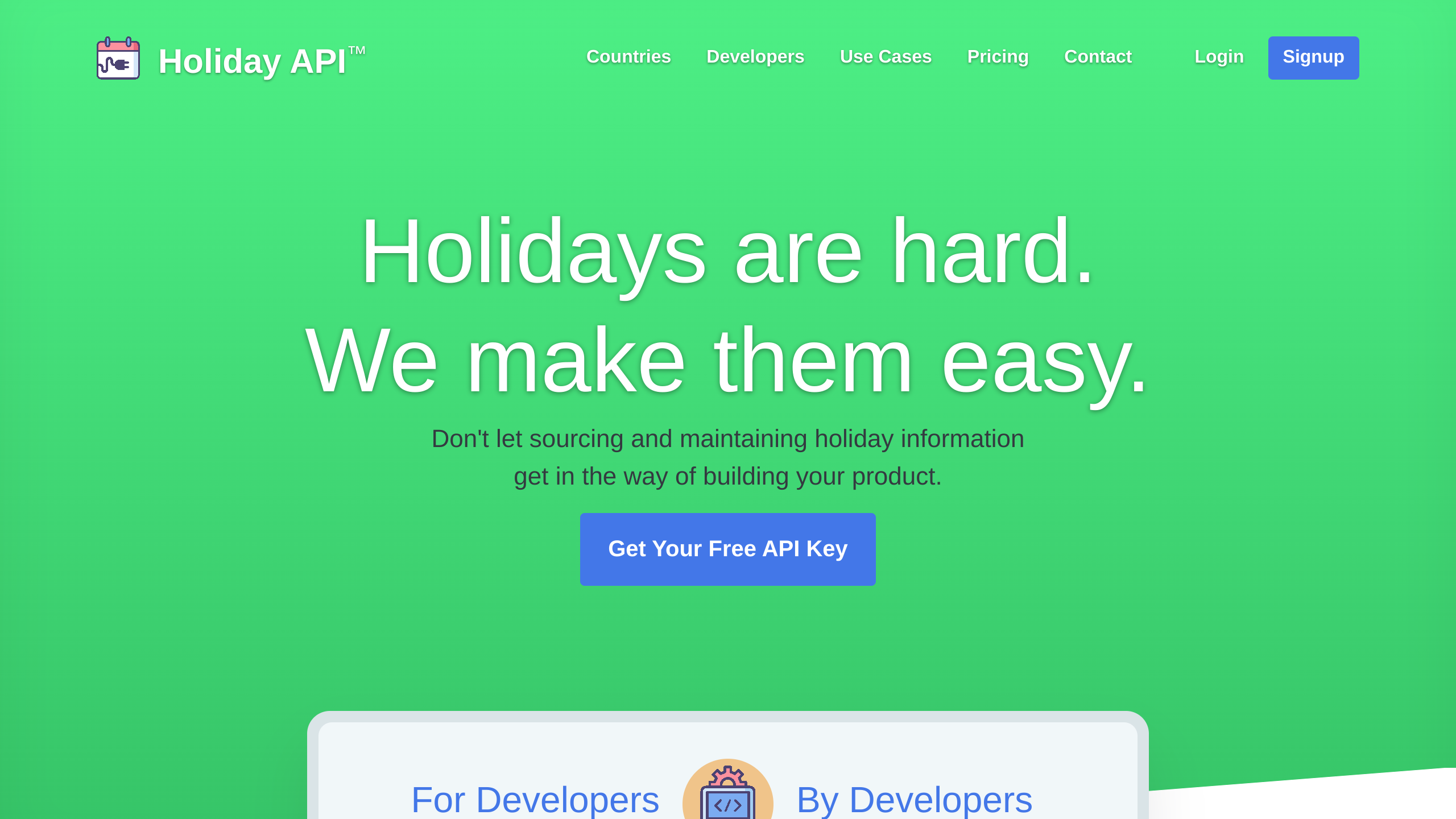 Holidays's website screenshot
