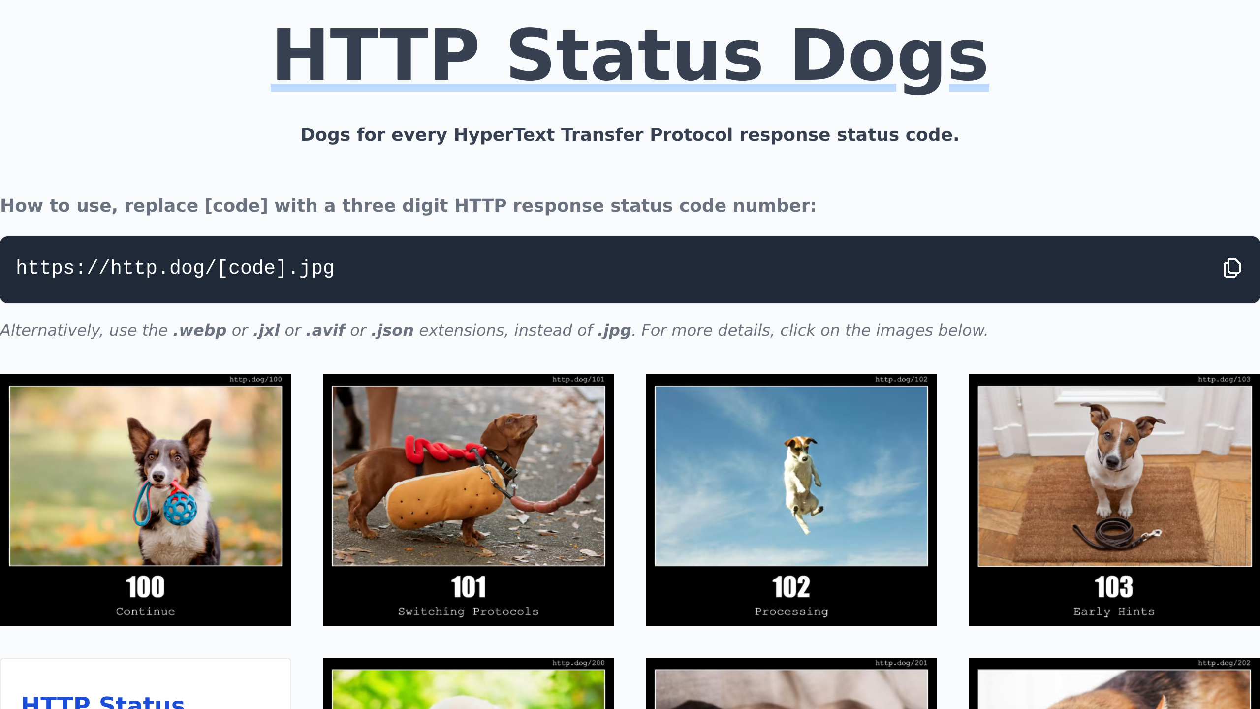 HTTP Dog's website screenshot