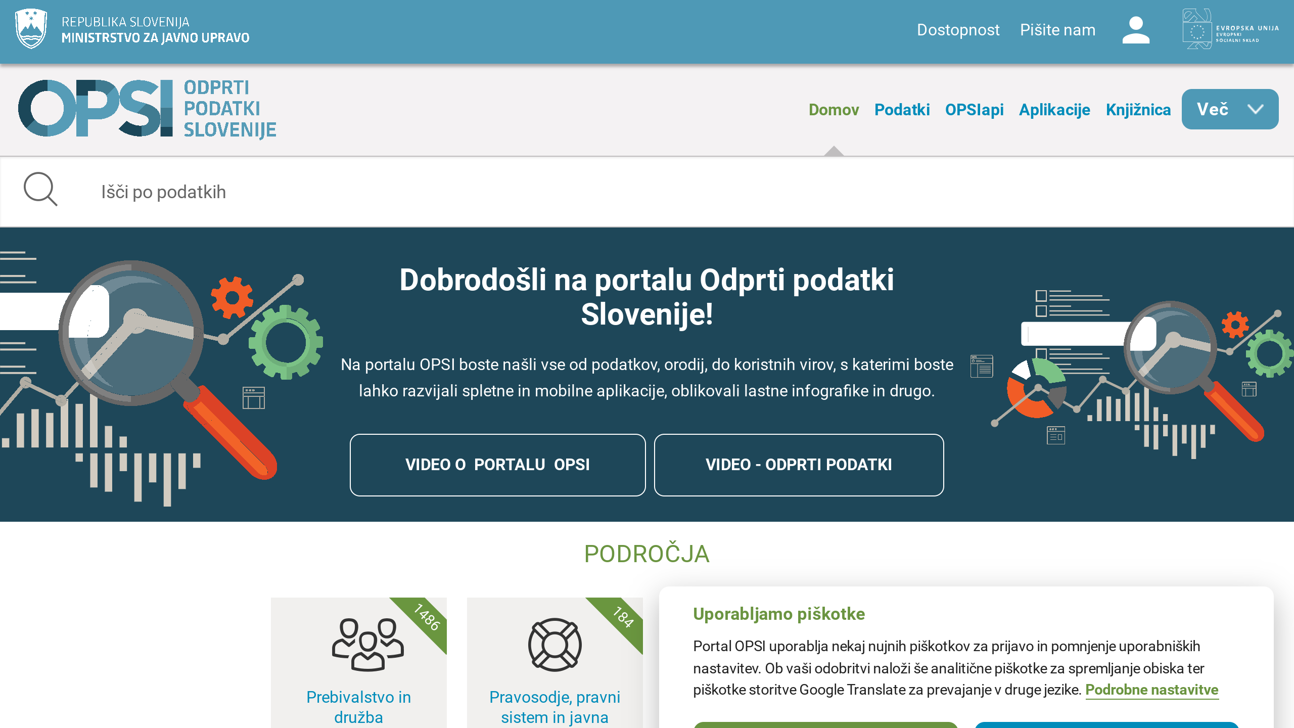 Open Government, Slovenia's website screenshot