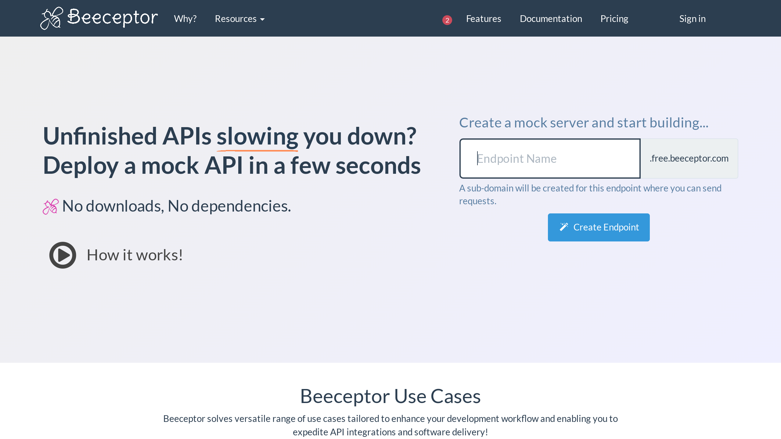 Beeceptor's website screenshot