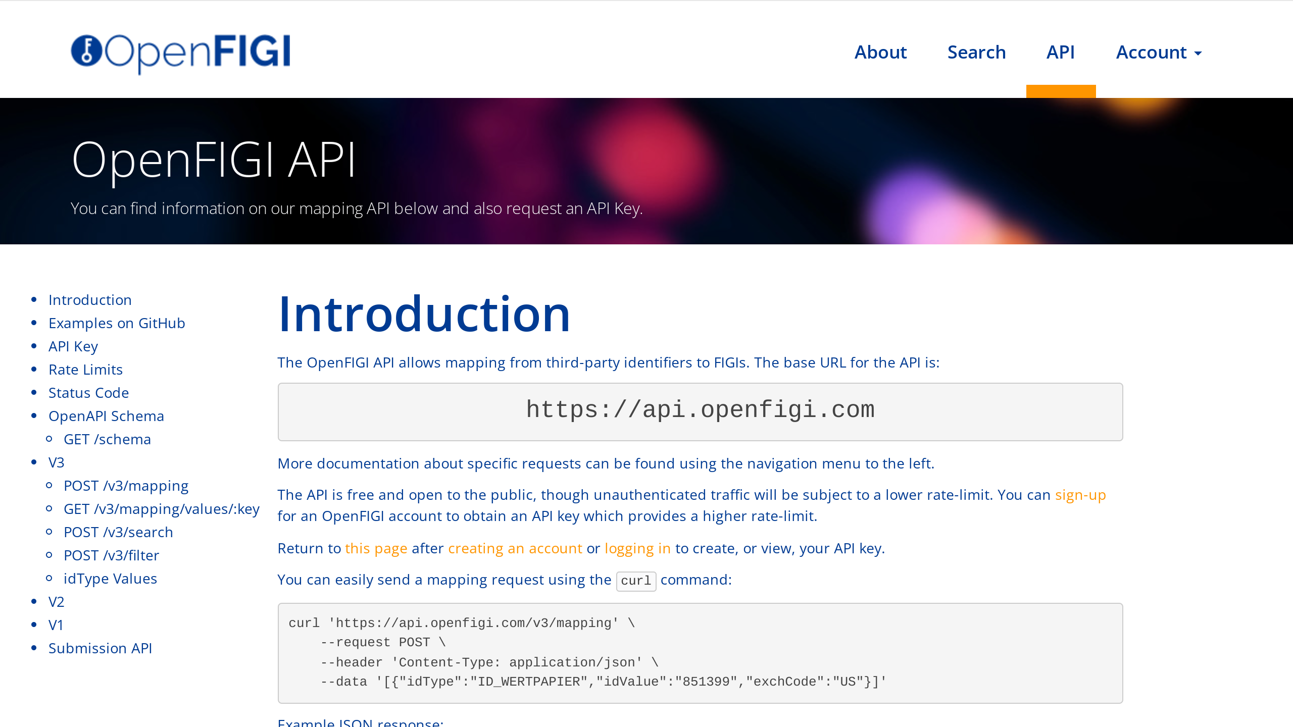 OpenFIGI's website screenshot