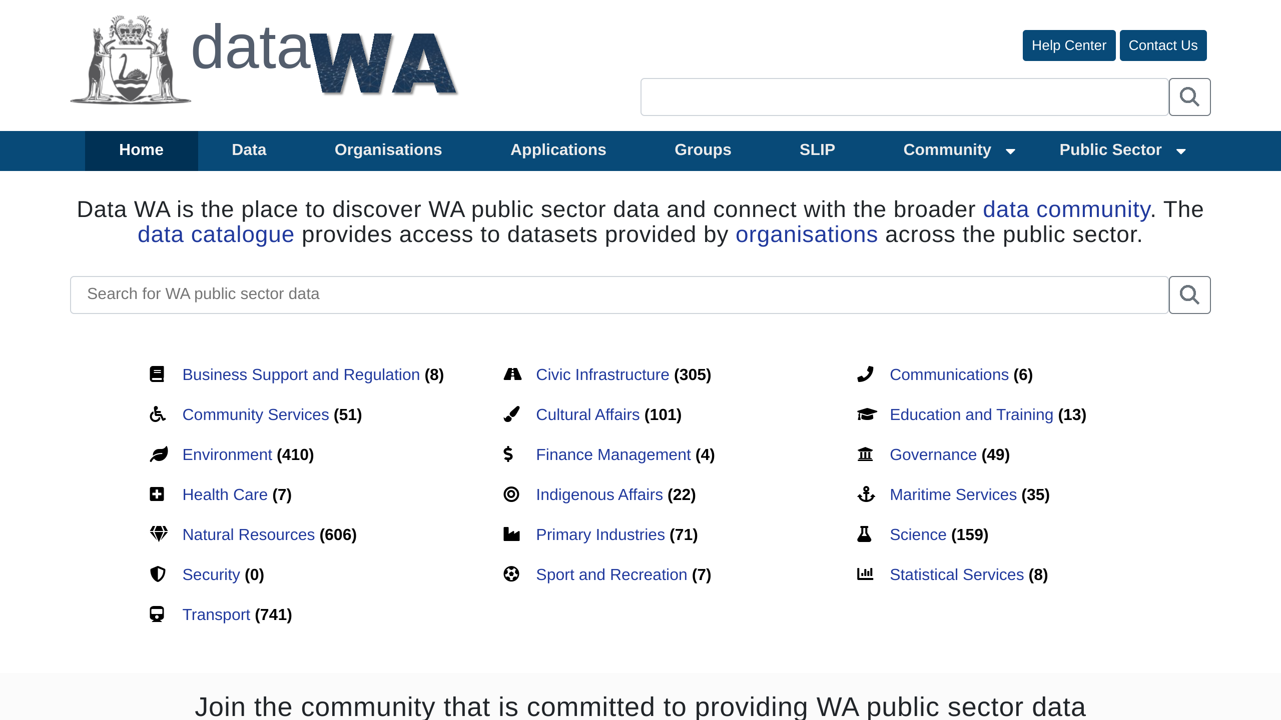 Open Government, West Australia's website screenshot