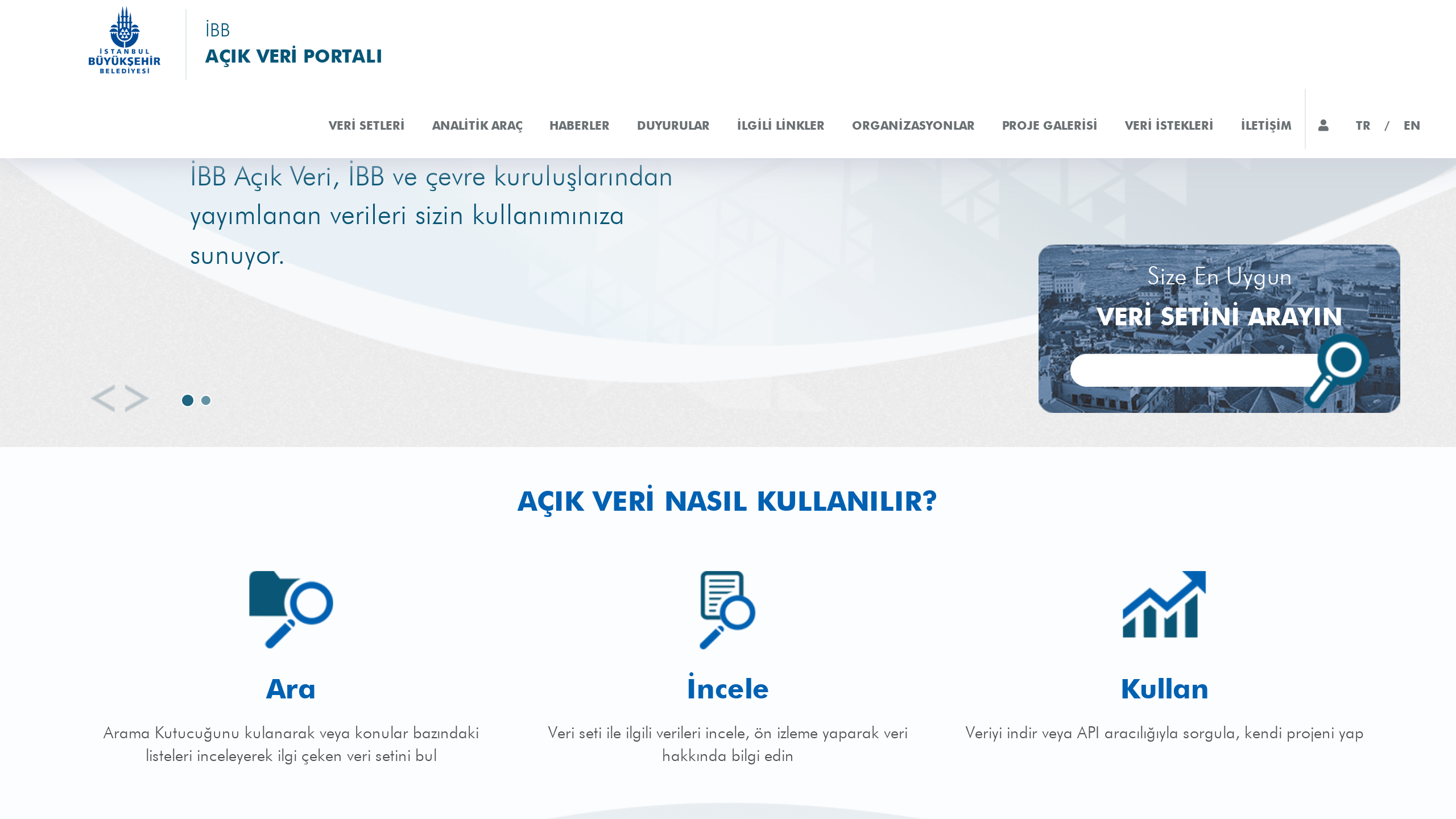 Istanbul (İBB) Open Data's website screenshot