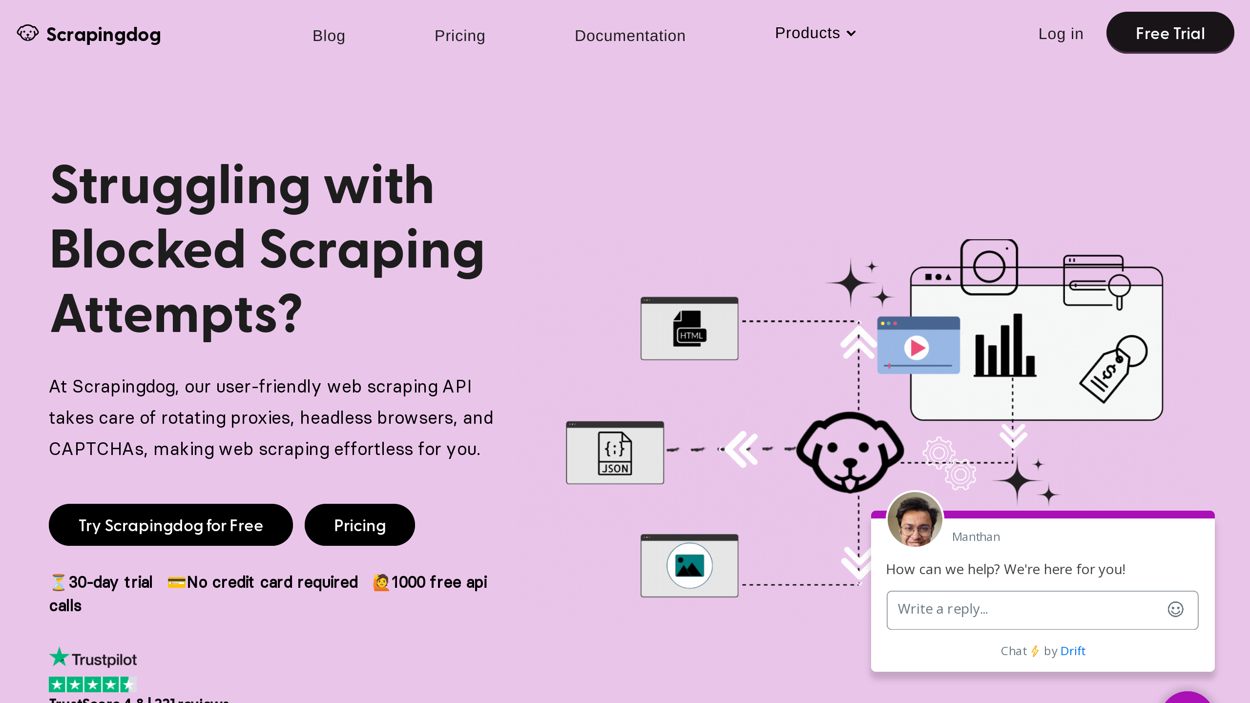 ScrapingDog's website screenshot