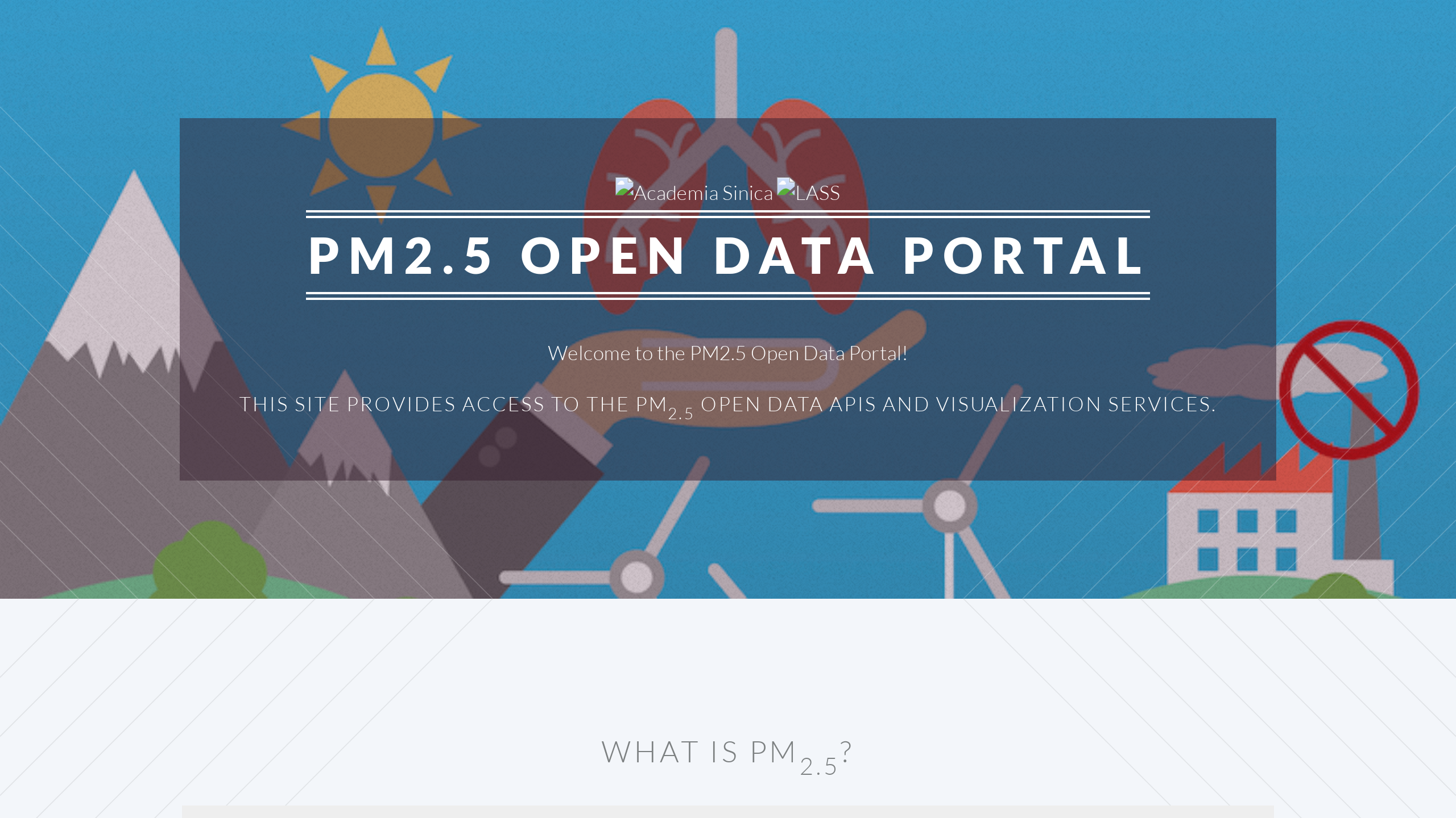 PM2.5 Open Data Portal's website screenshot