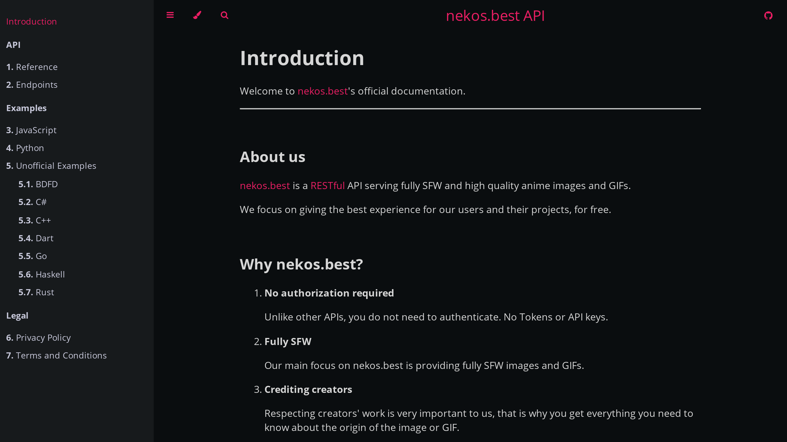 NekosBest's website screenshot