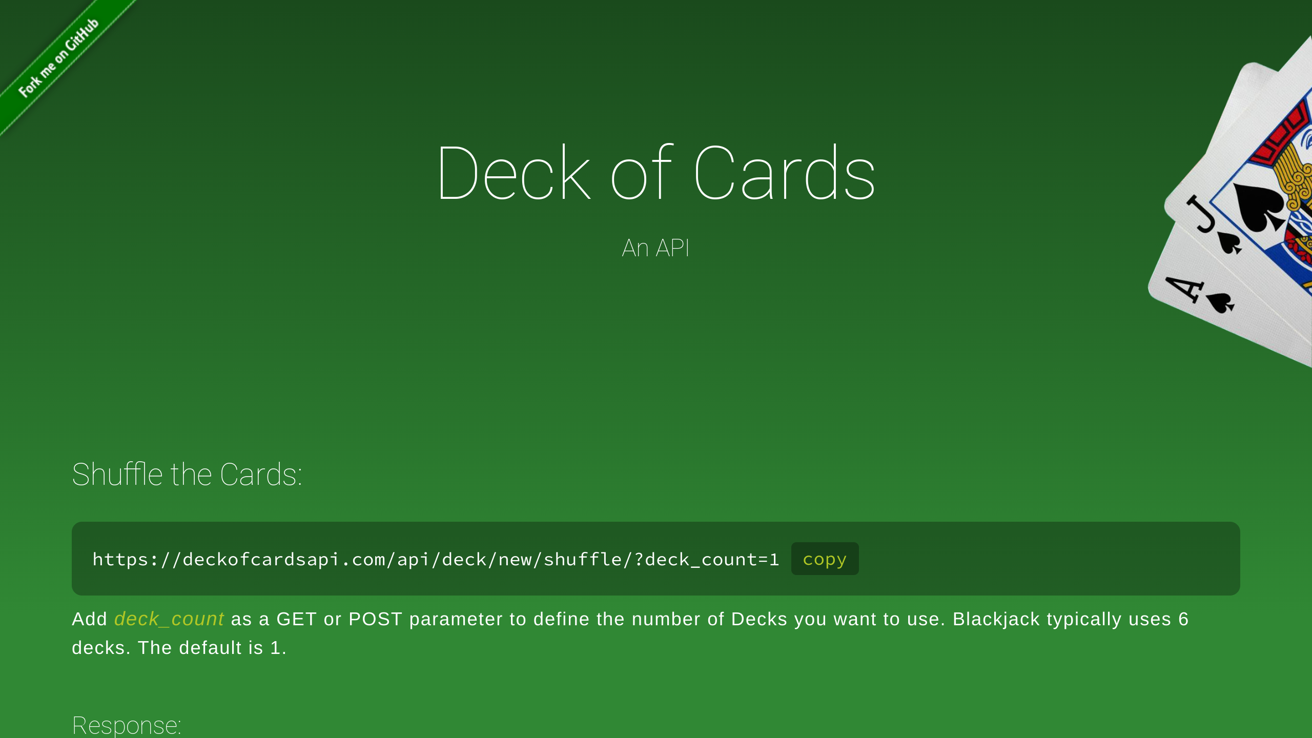 Deck of Cards's website screenshot