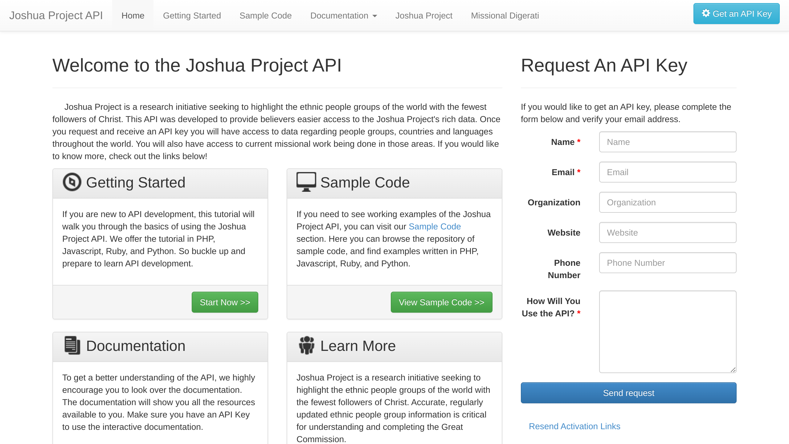 Joshua Project's website screenshot