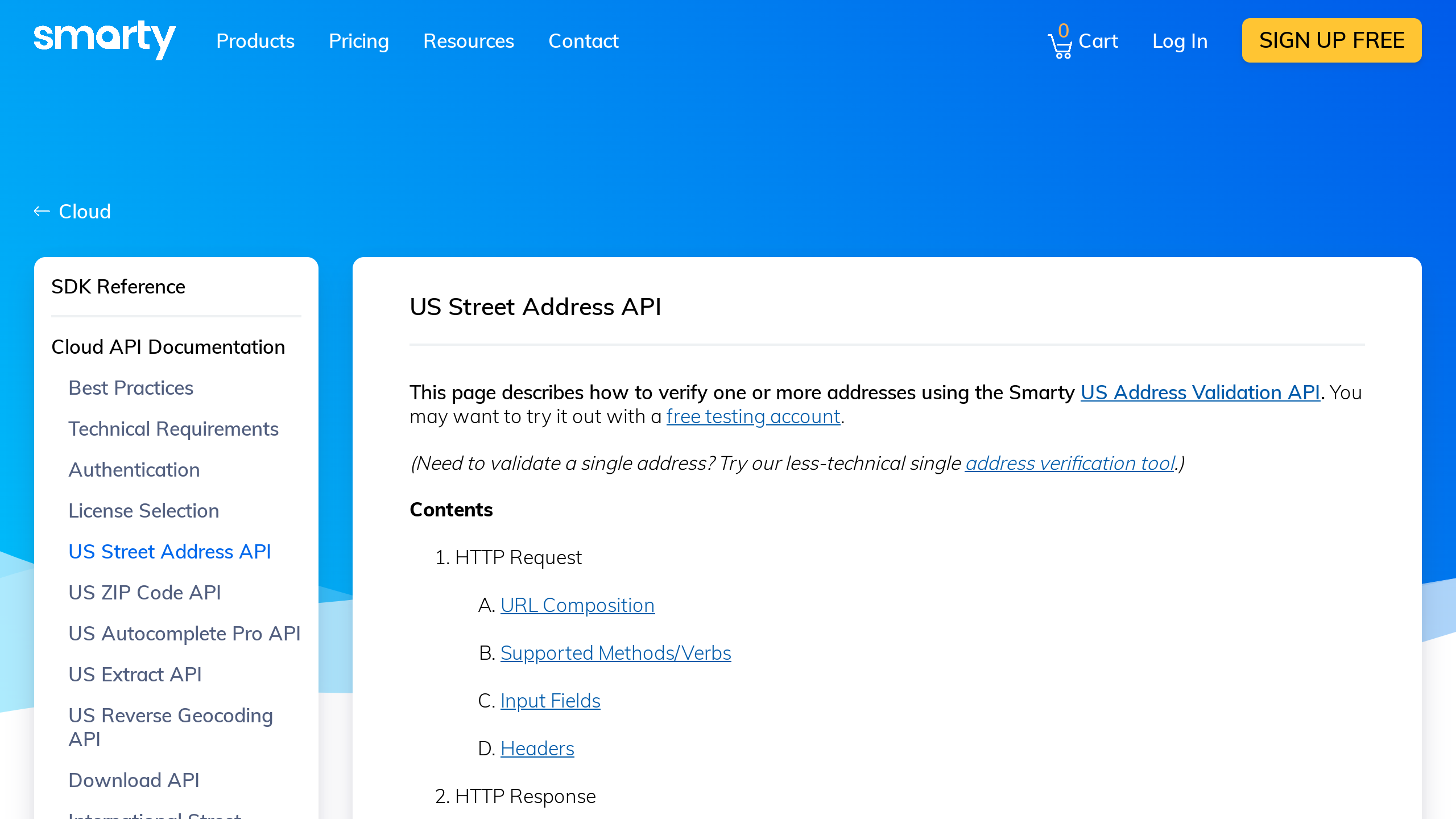 US Street Address's website screenshot