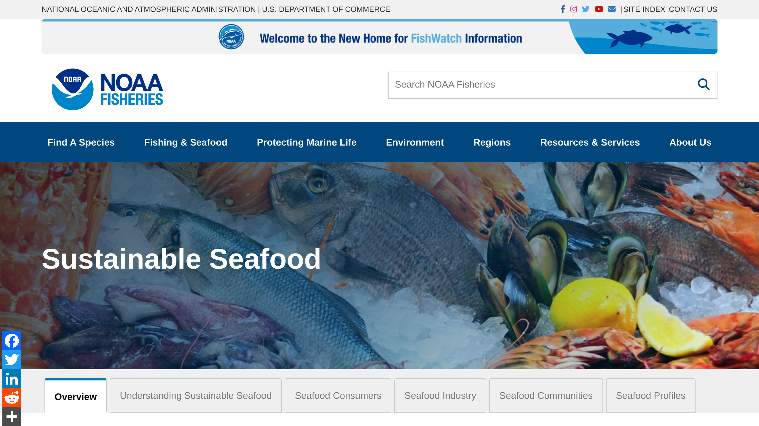 FishWatch's website screenshot