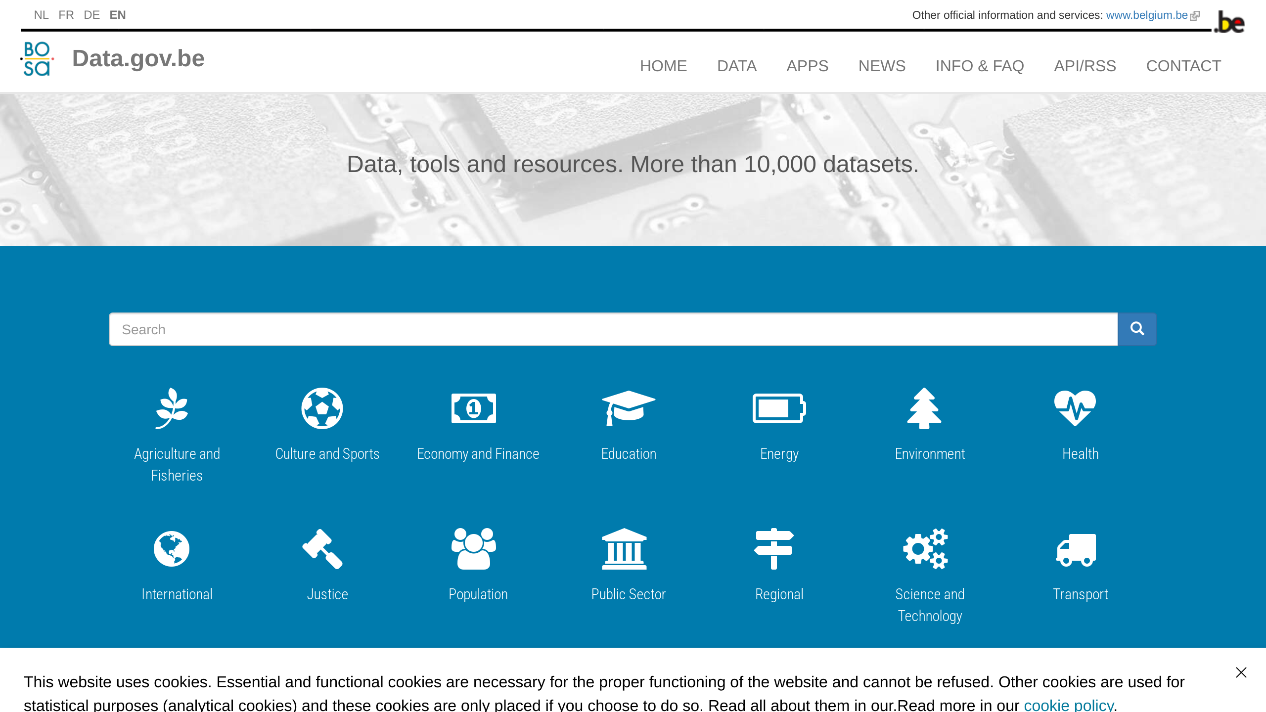 Open Government, Belgium's website screenshot