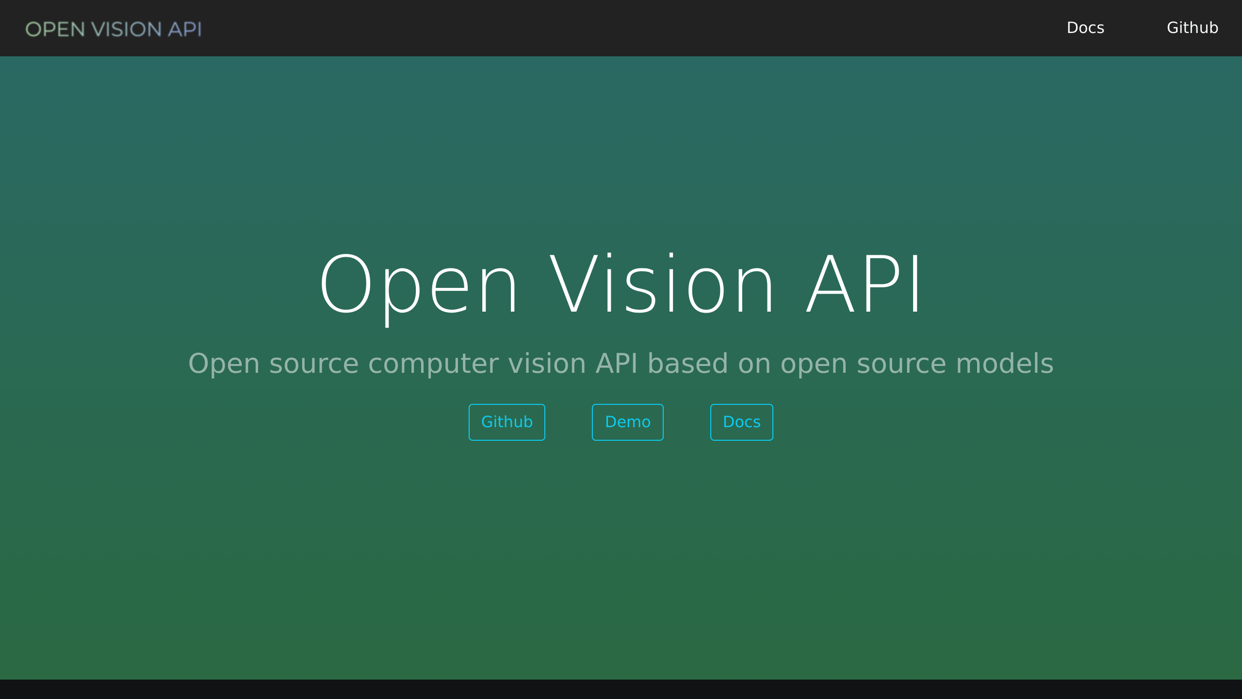 OpenVisionAPI's website screenshot