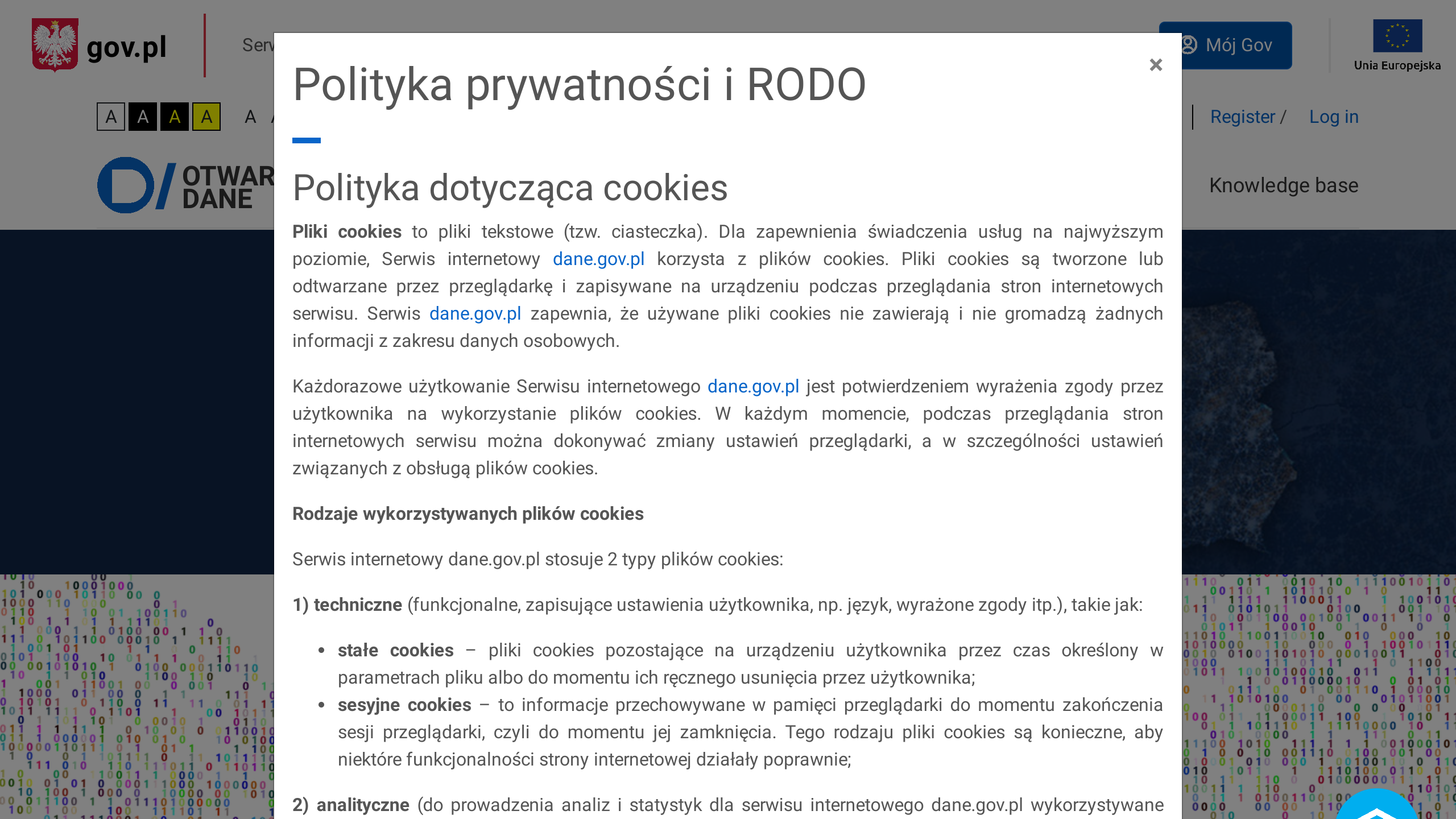 Open Government, Poland's website screenshot