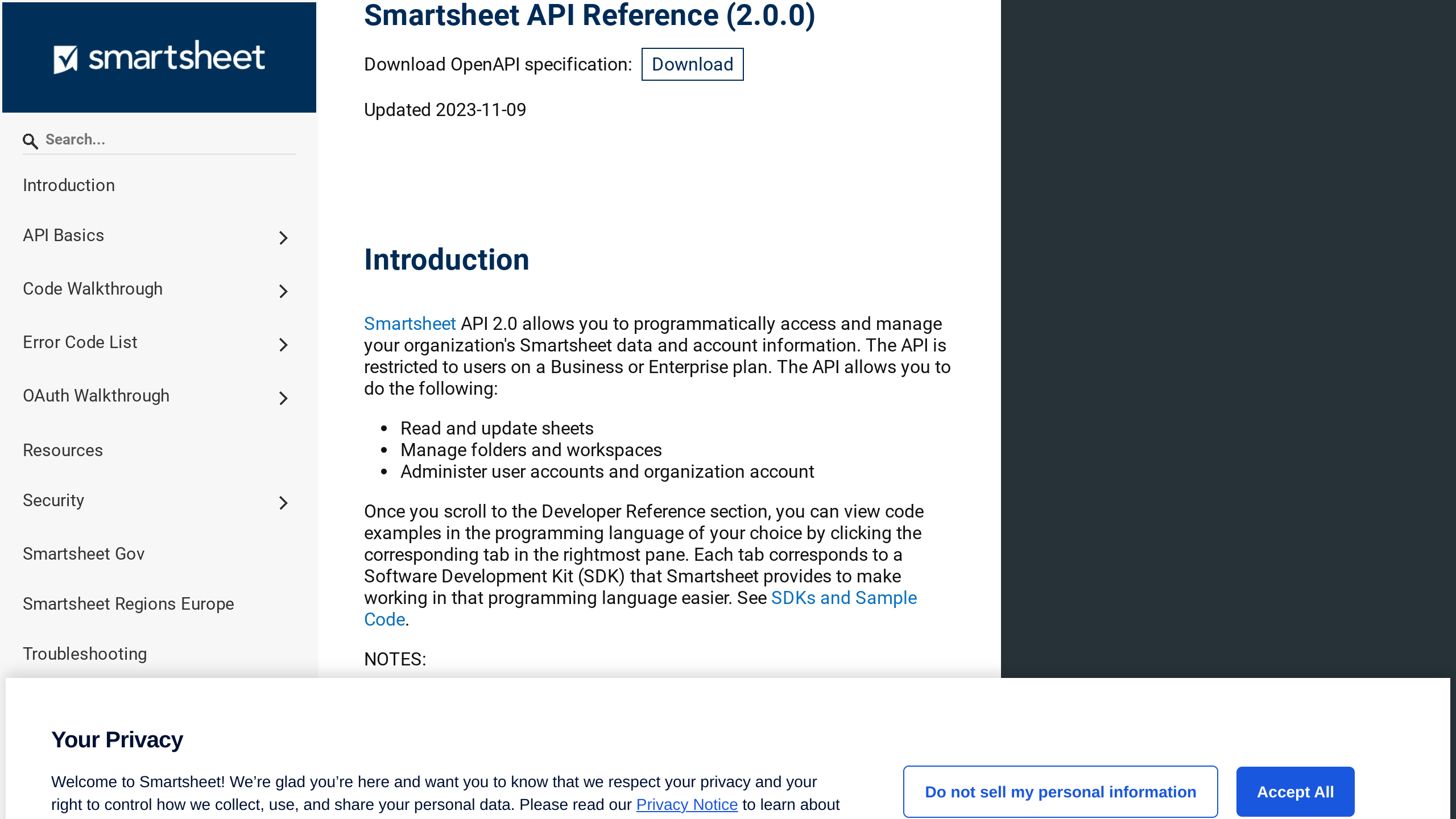 Smartsheet's website screenshot