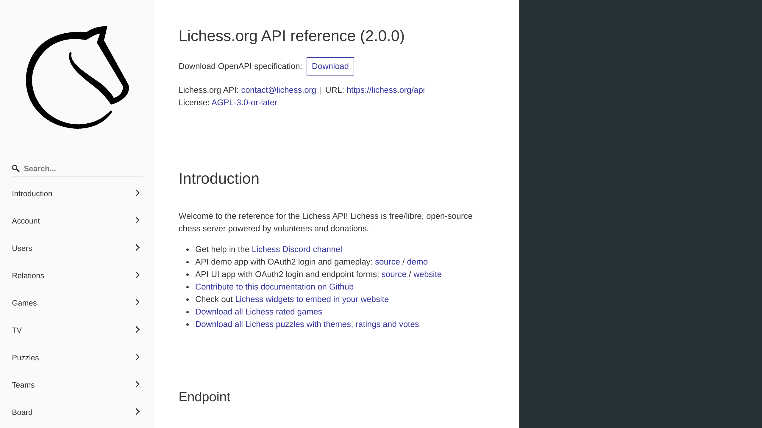 Lichess's website screenshot