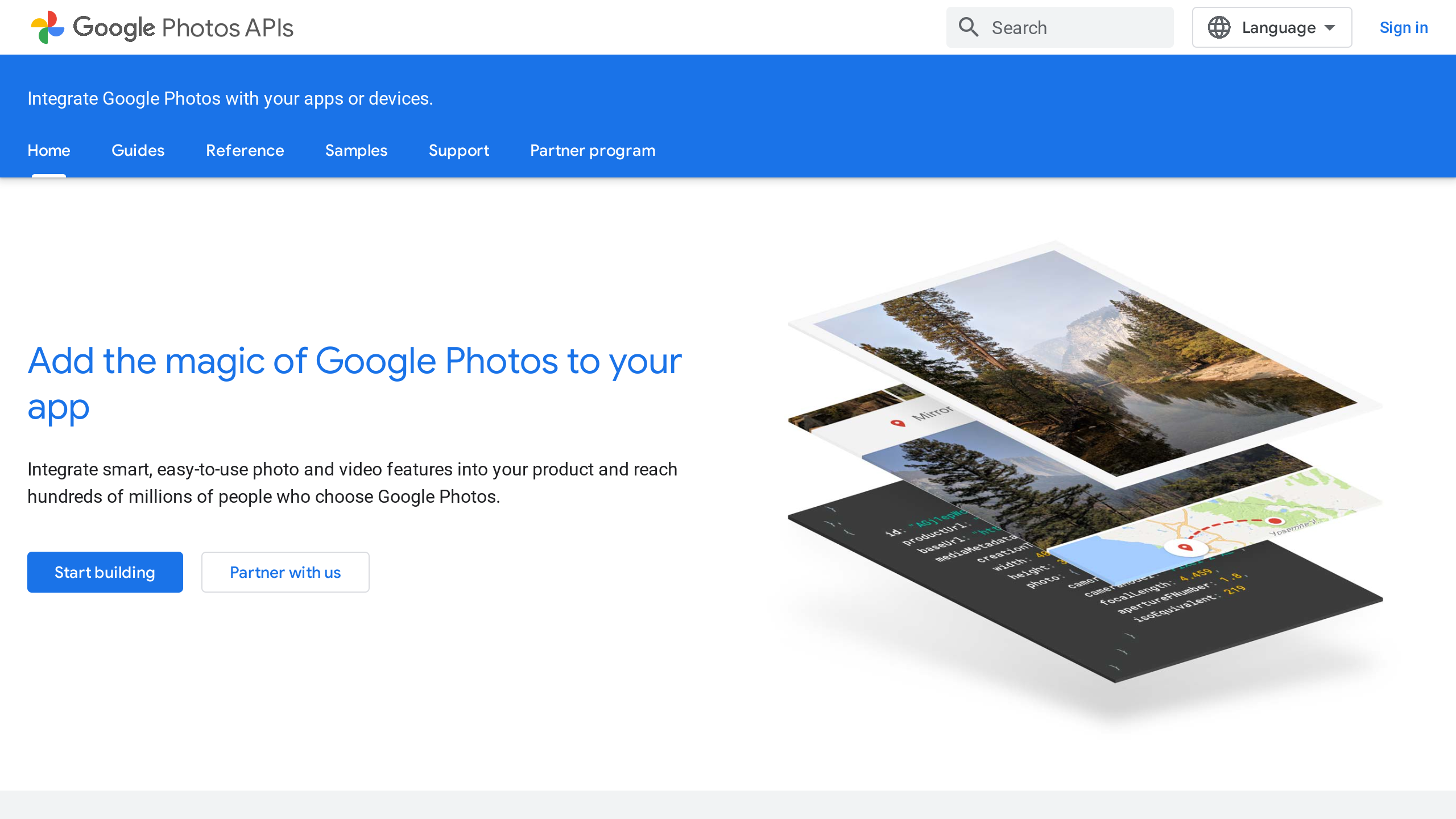 Google Photos's website screenshot